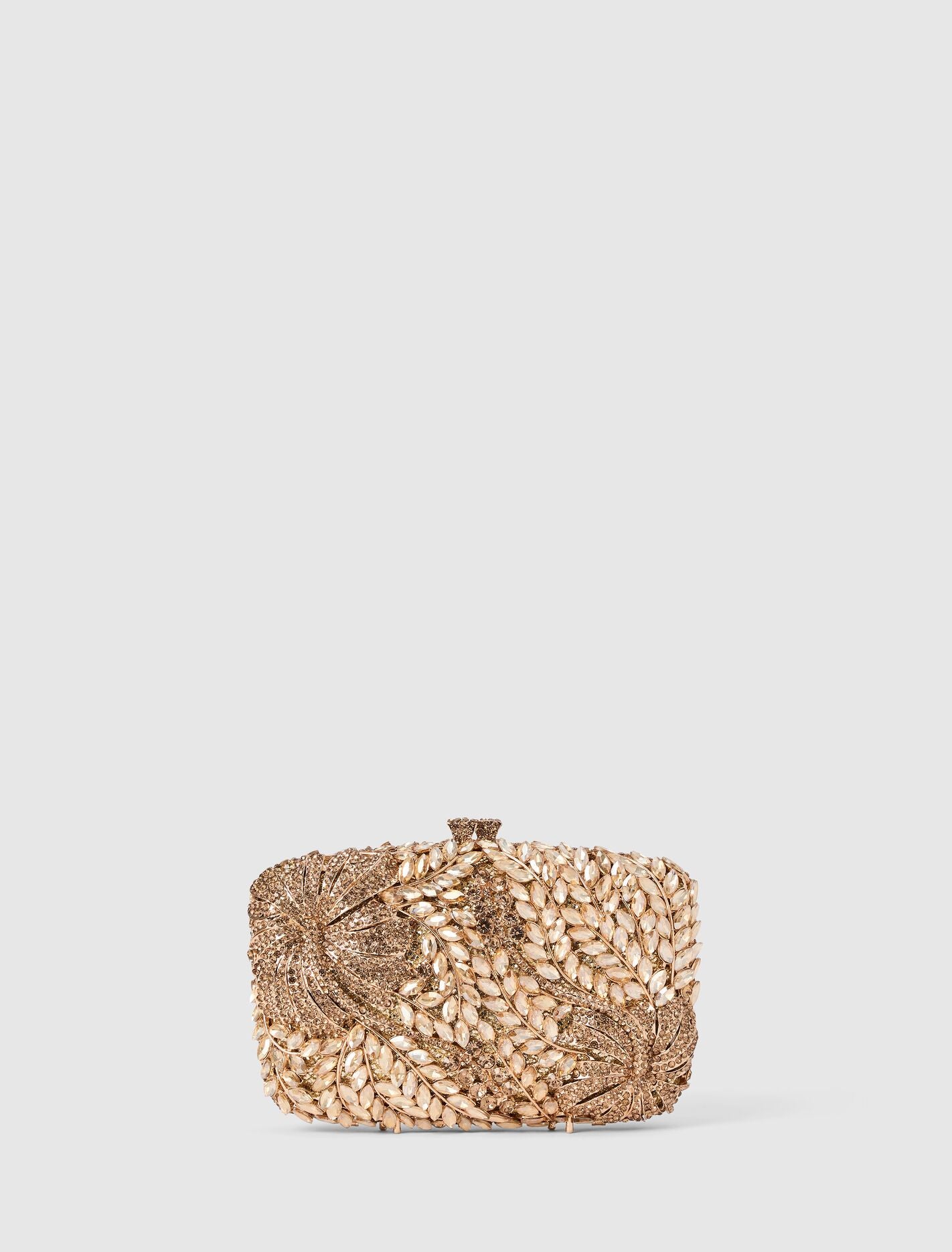 Everly Orchid Flower Clasp Hardcase Clutch 0 Gold Forever New