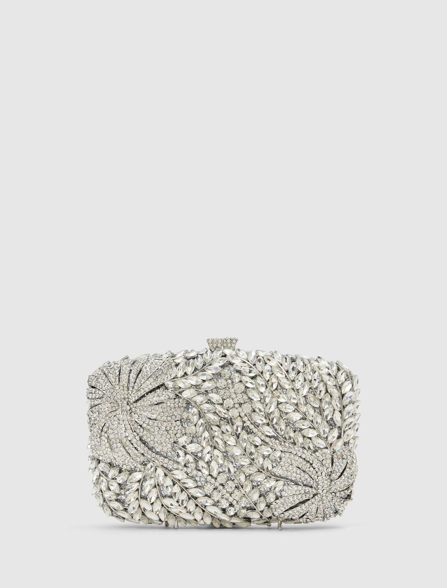 Everly Orchid Flower Clasp Hardcase Clutch 0 Silver Forever New