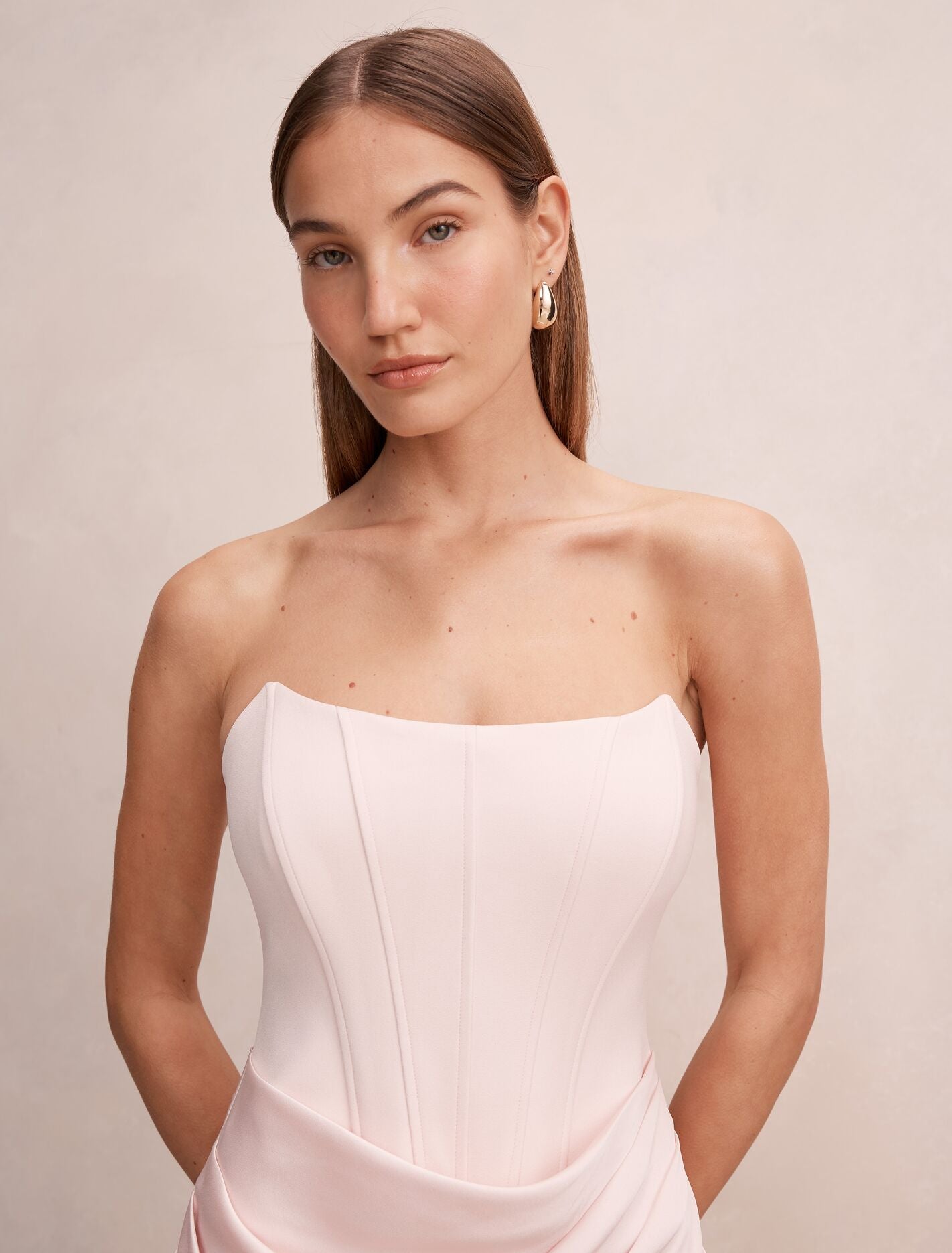 Isra Drape Strapless Maxi Dress