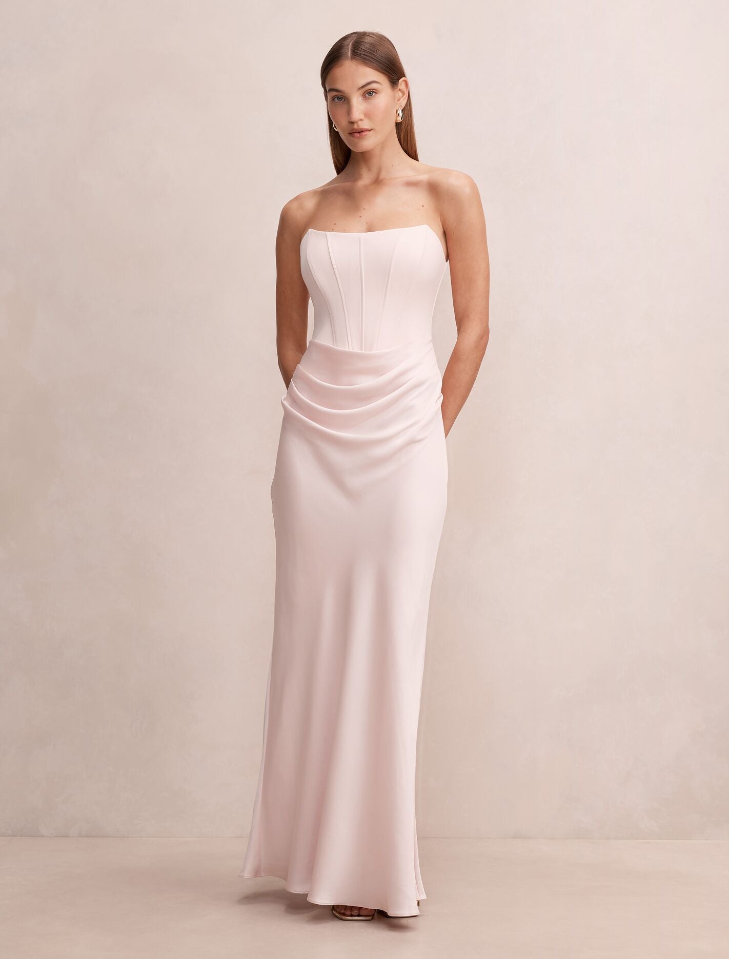 Isra Drape Strapless Maxi Dress