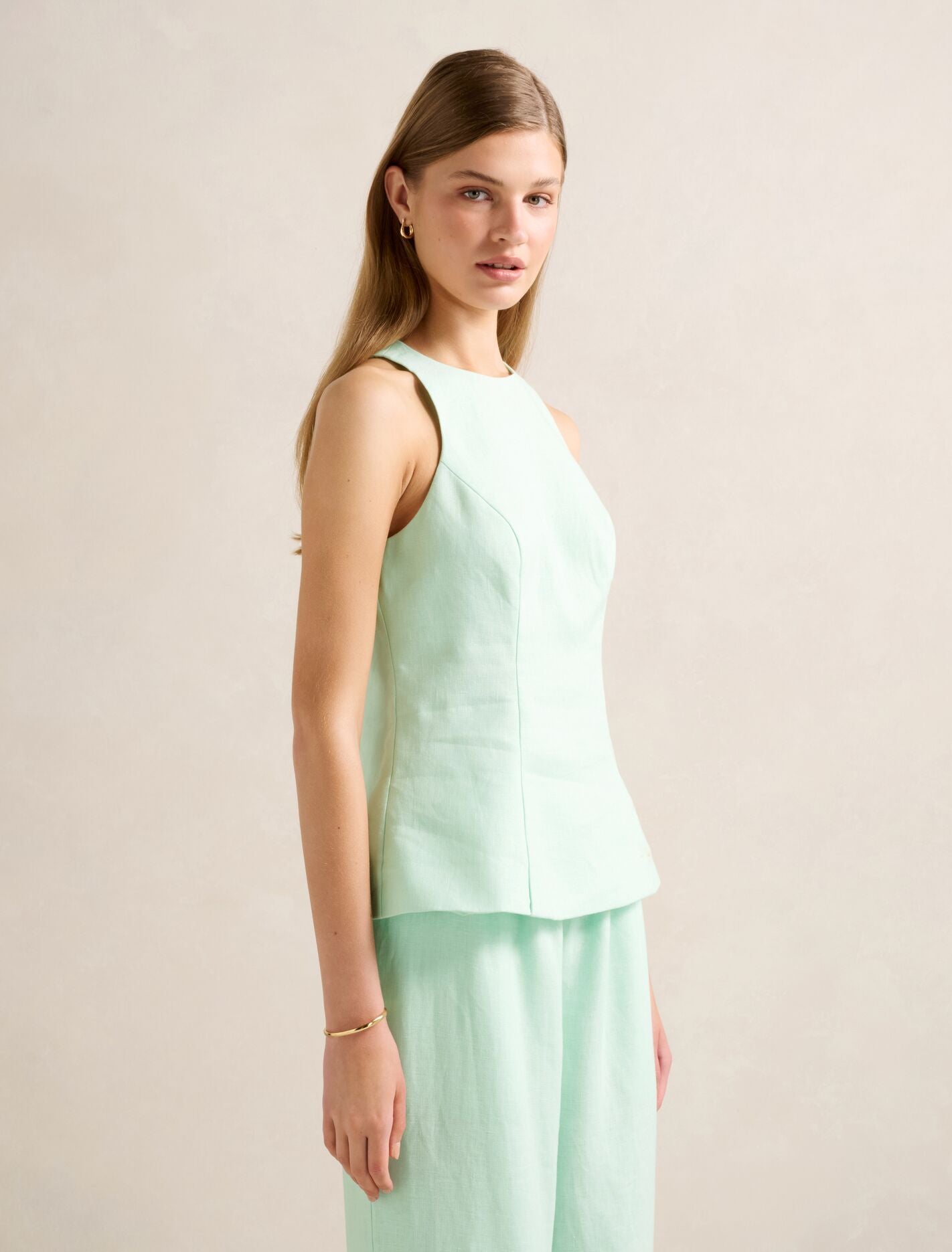 Liliana Linen Top Mint Set | Forever New