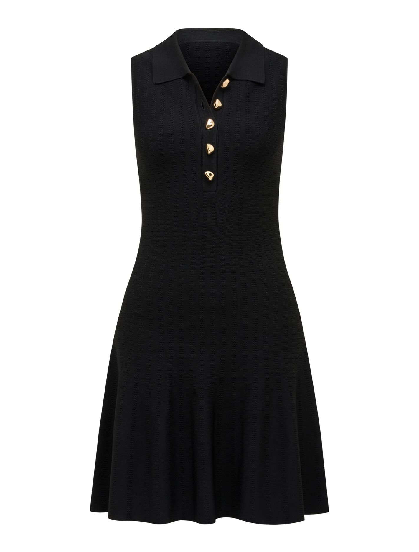 Amari Polo Knit Mini Dress Black | Forever New