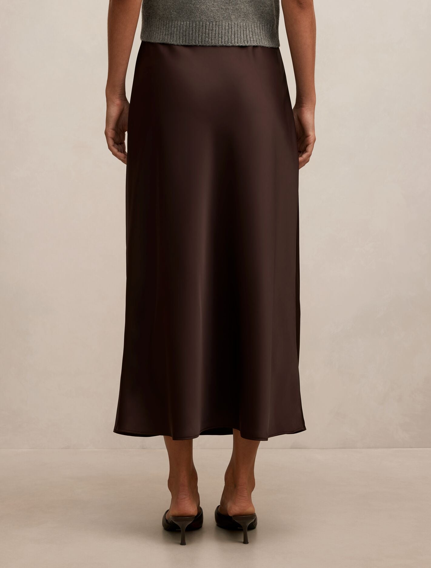 Sally Satin Column Midi Skirt Forever New