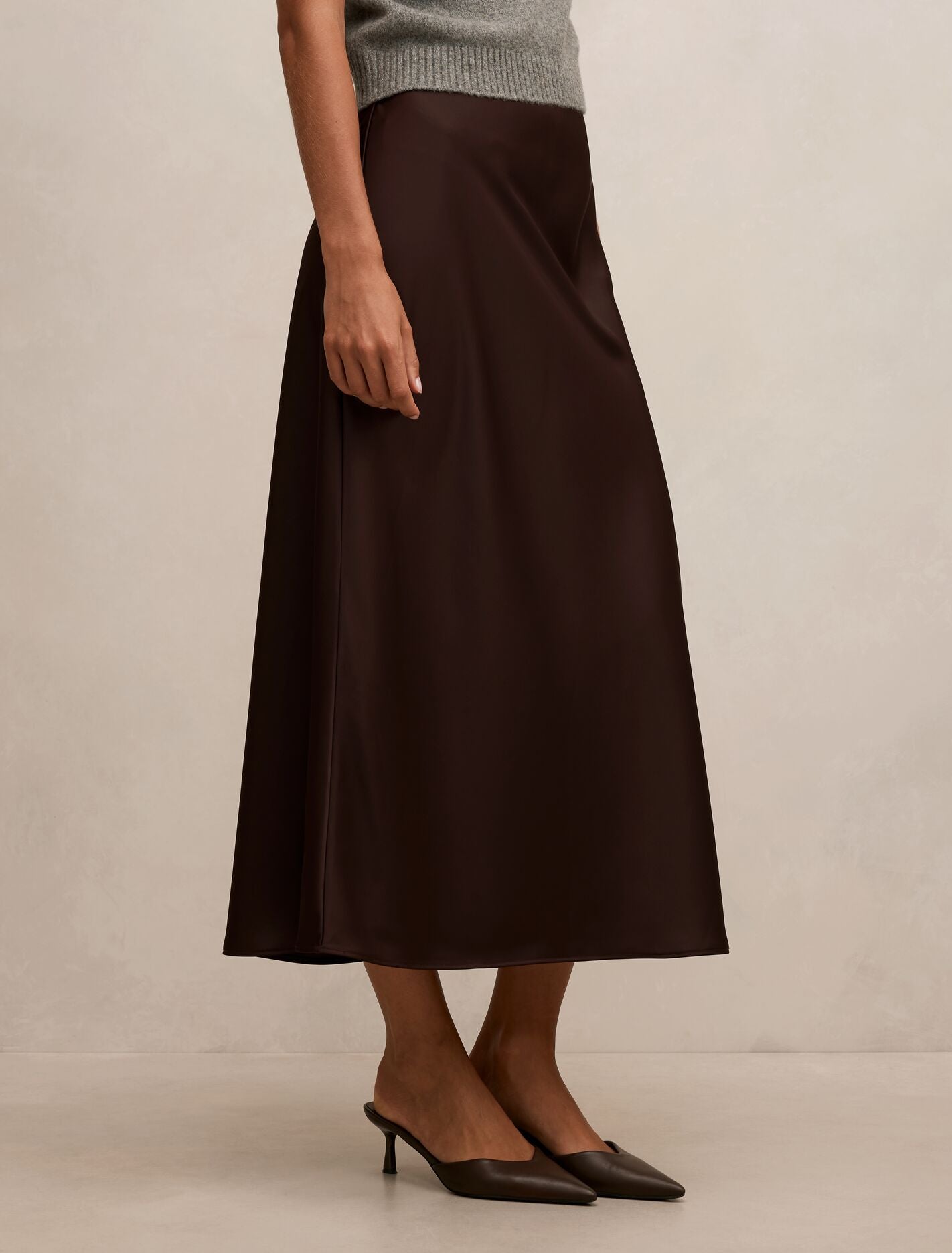 Sally Satin Column Midi Skirt Forever New