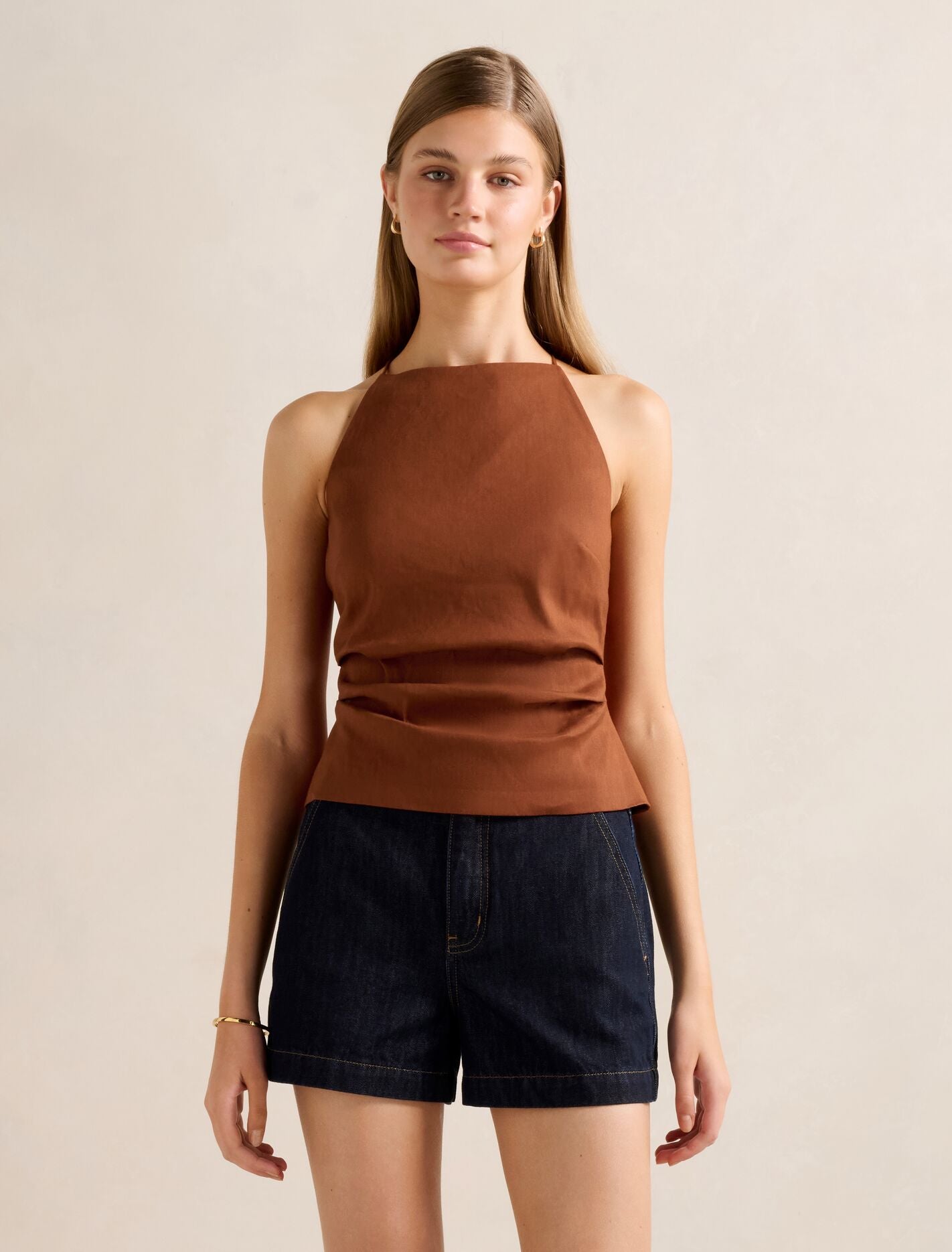 Nellie Open Back Top Smoked Paprika Forever New