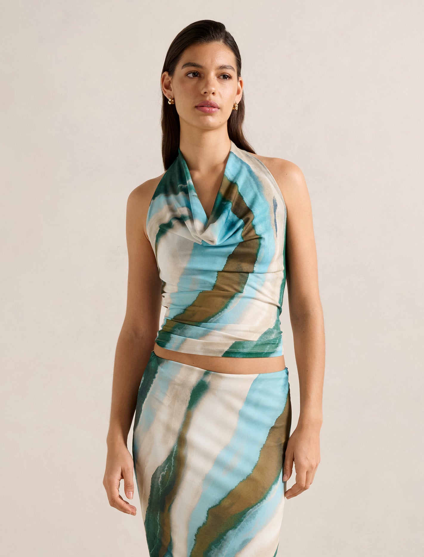 Della Cowl Halter Top