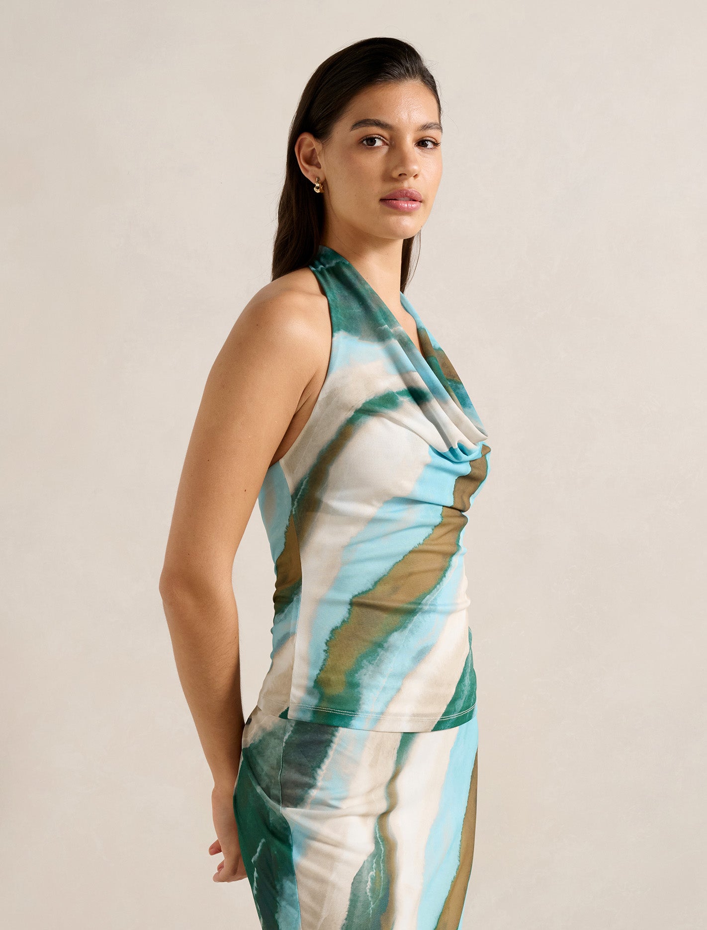 Della Cowl Halter Top