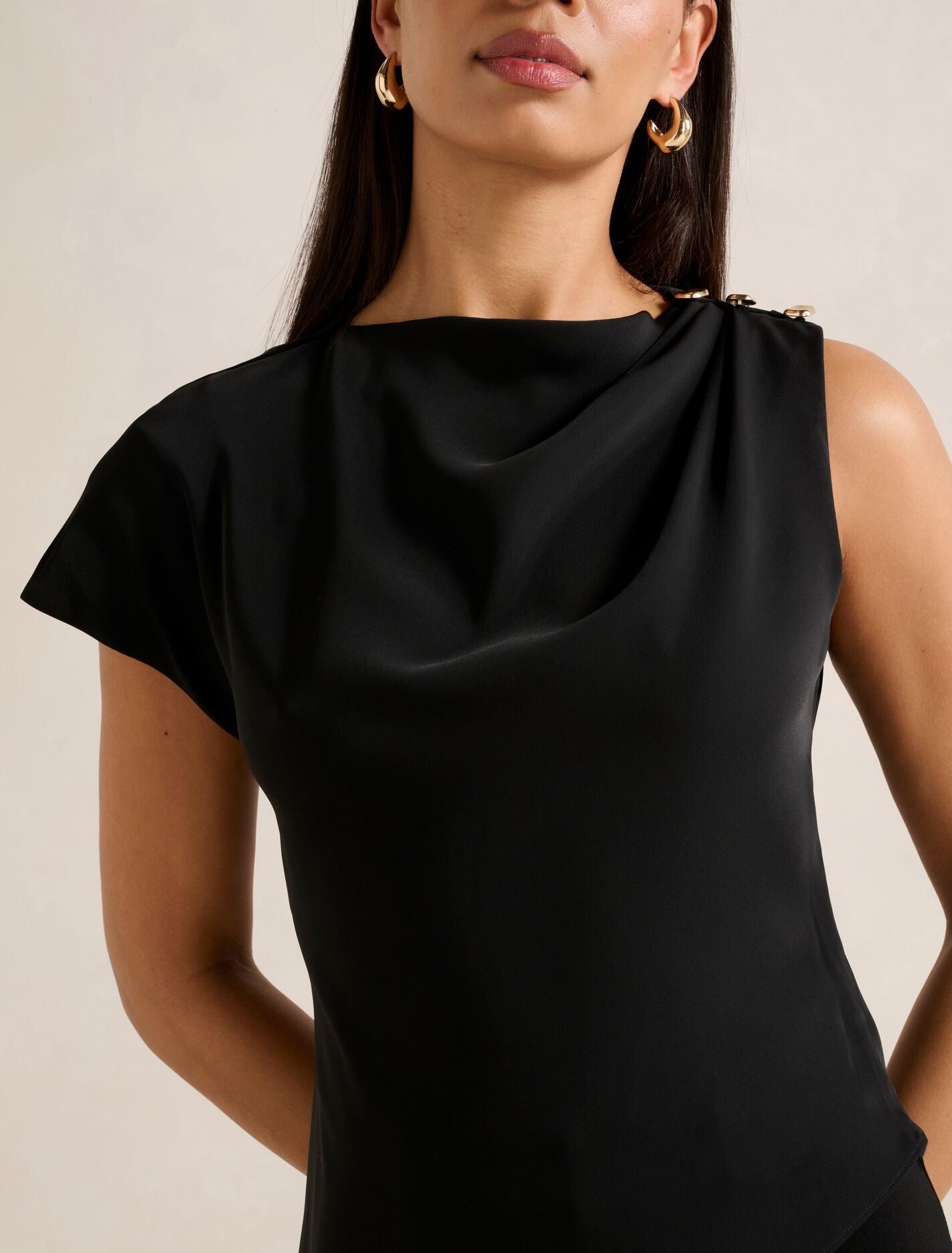 Aubery Asymmetric Draped Top