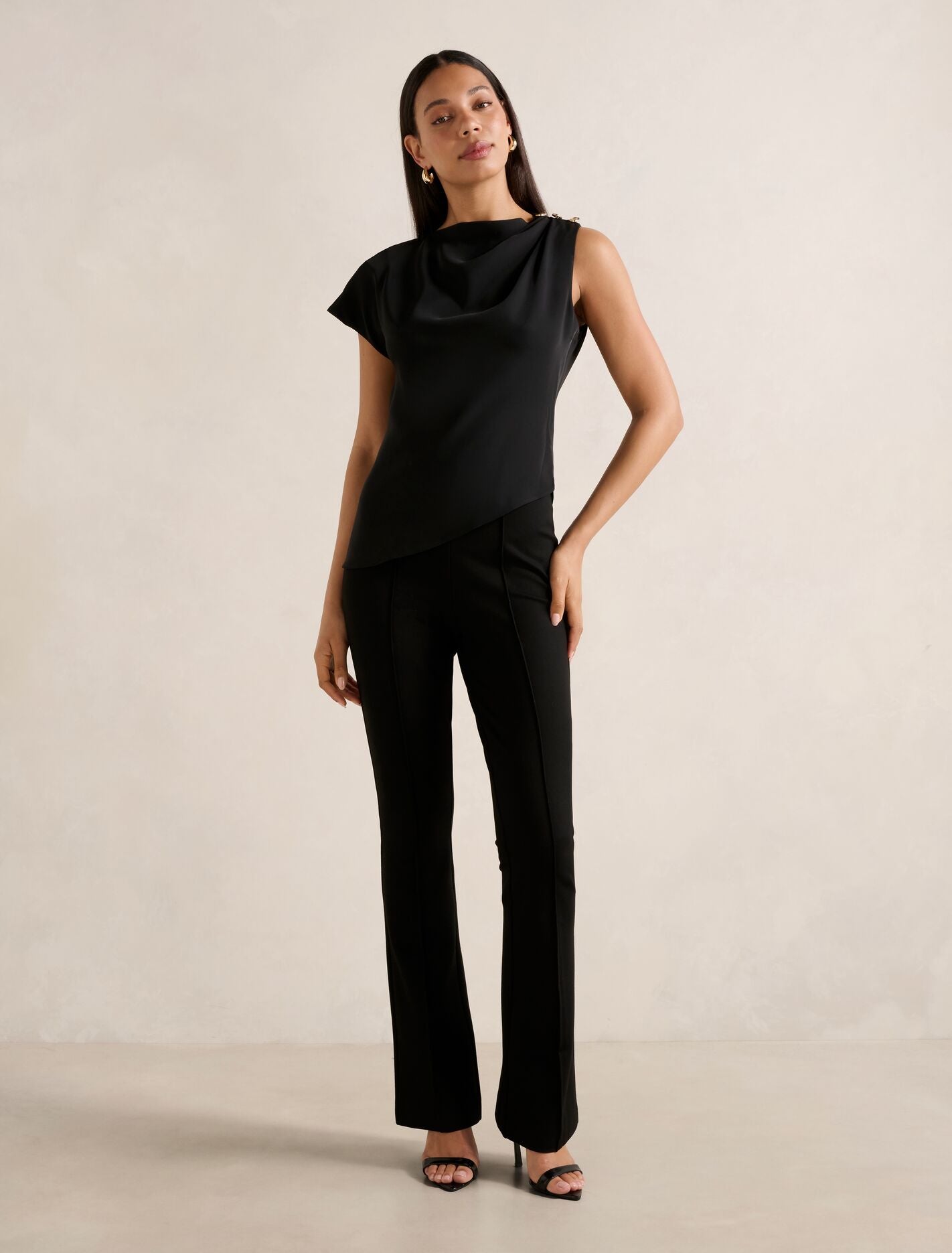 Aubery Asymmetric Draped Top