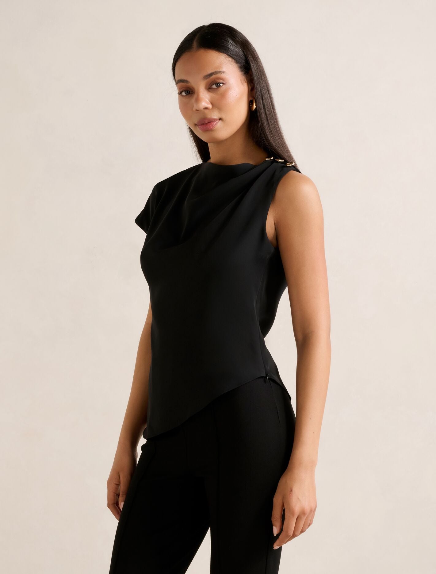 Aubery Asymmetric Draped Top