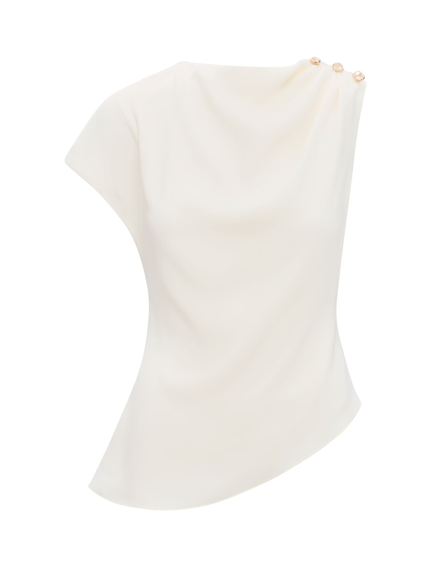 Aubery Asymmetric Draped Top Classic Ivory Forever New