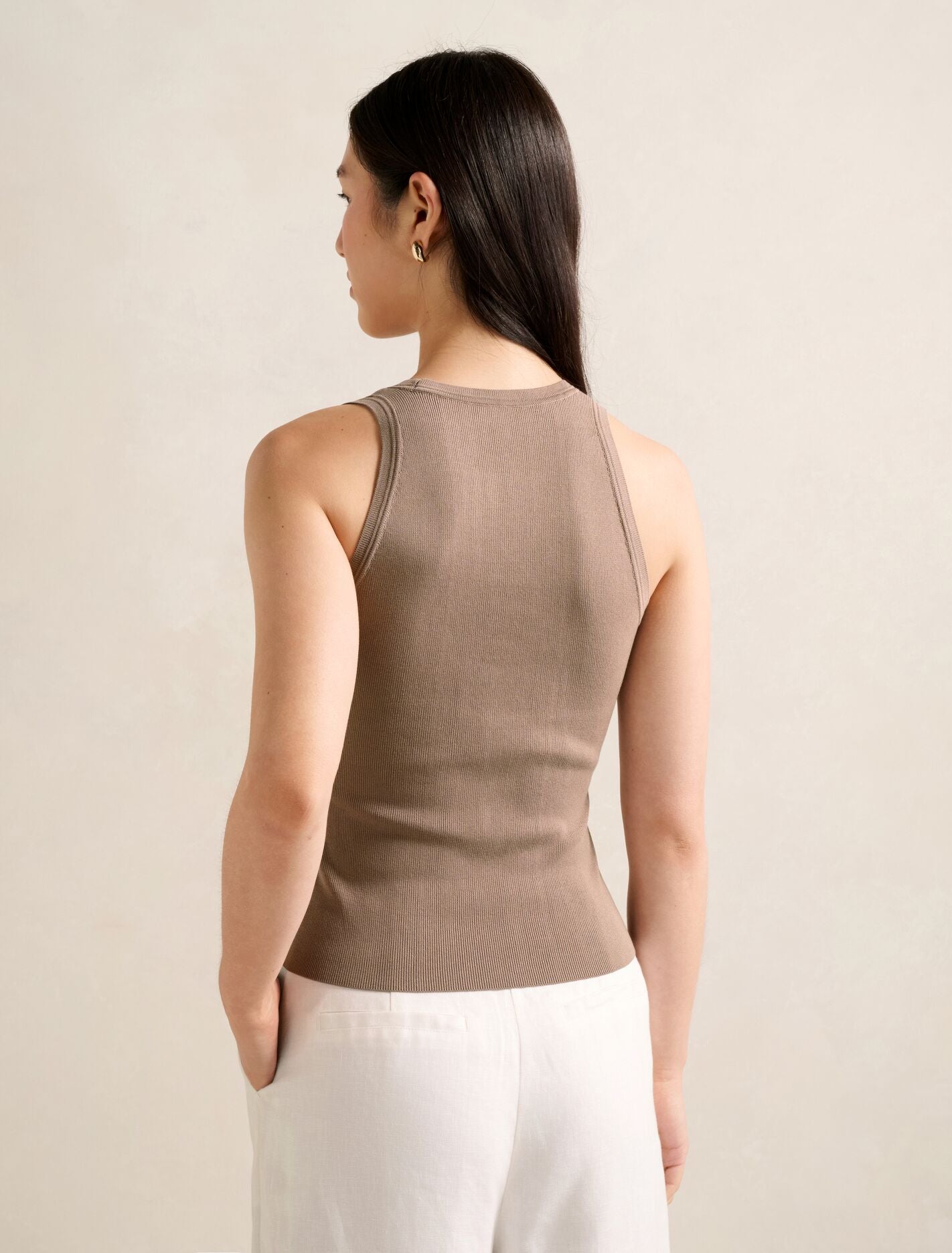 Harley Scoop Neck Tank Top Mushroom | Forever New