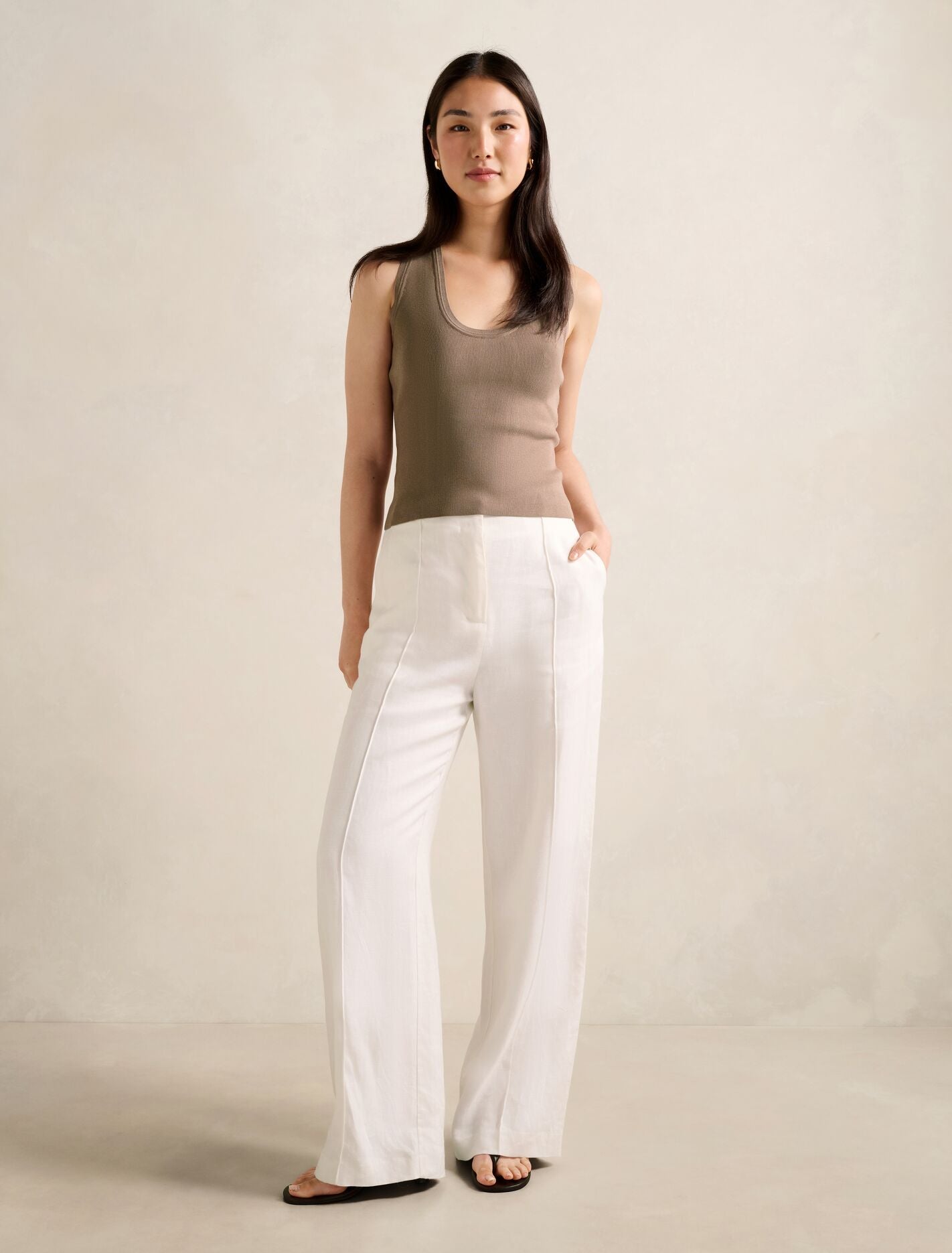 CLANE 25AW PILE FLARE TANK TOPS ブラウンサイズ2 CLANE / クラネ DOUBLE BUTTON FLARE TOPS｜アーストライブ