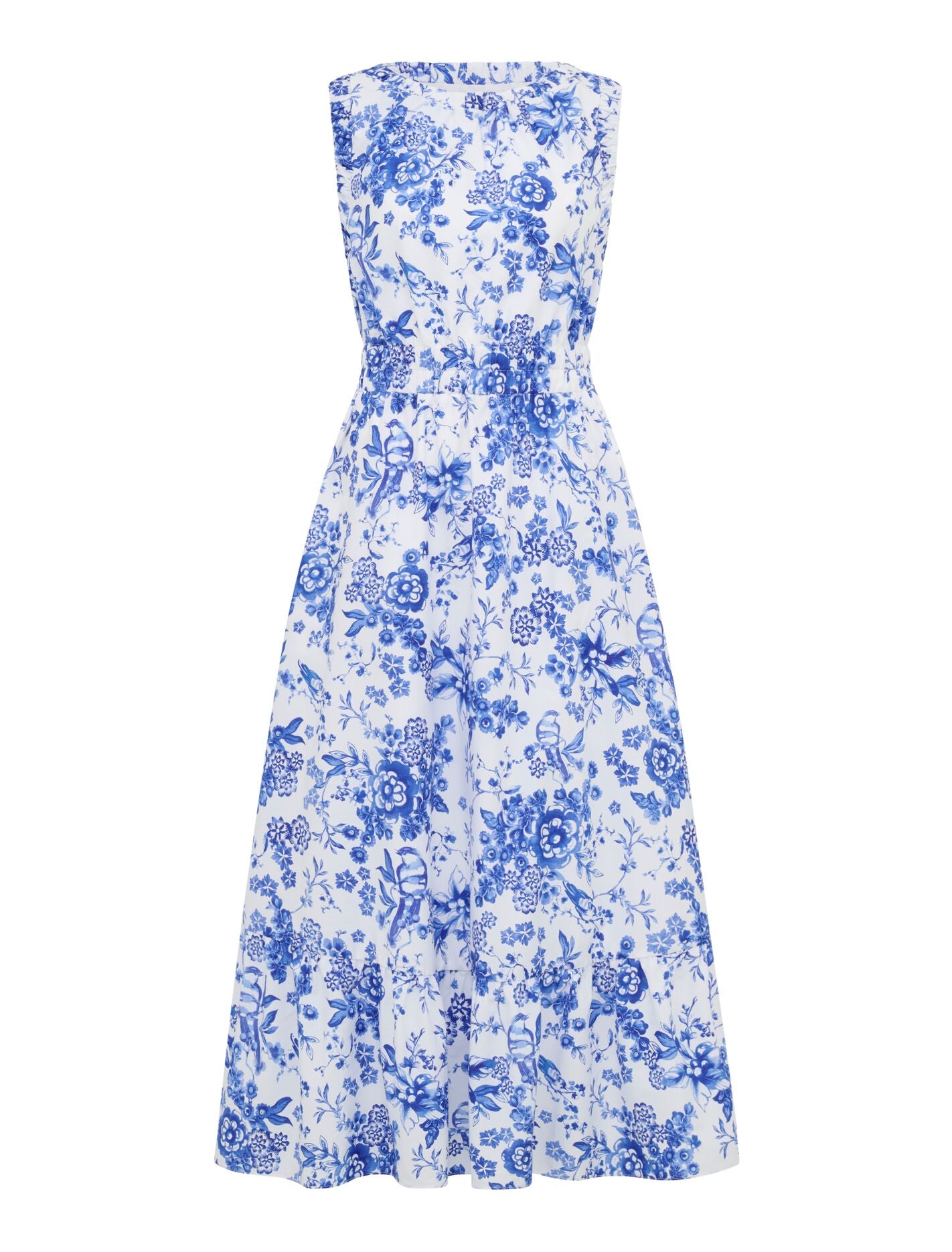 Bella Shirred Cotton Midi Dress