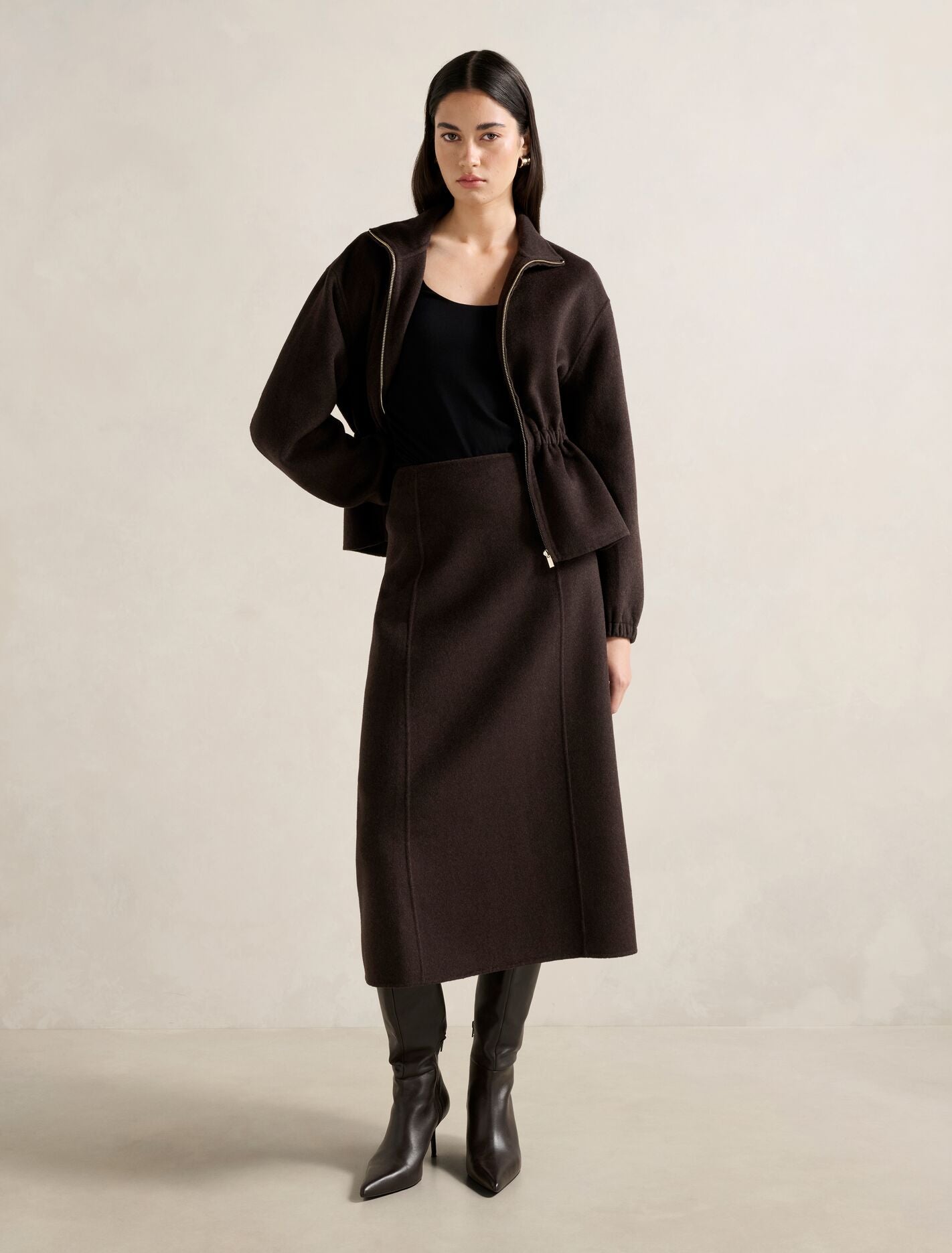Amara Felled Midi Skirt Forever New