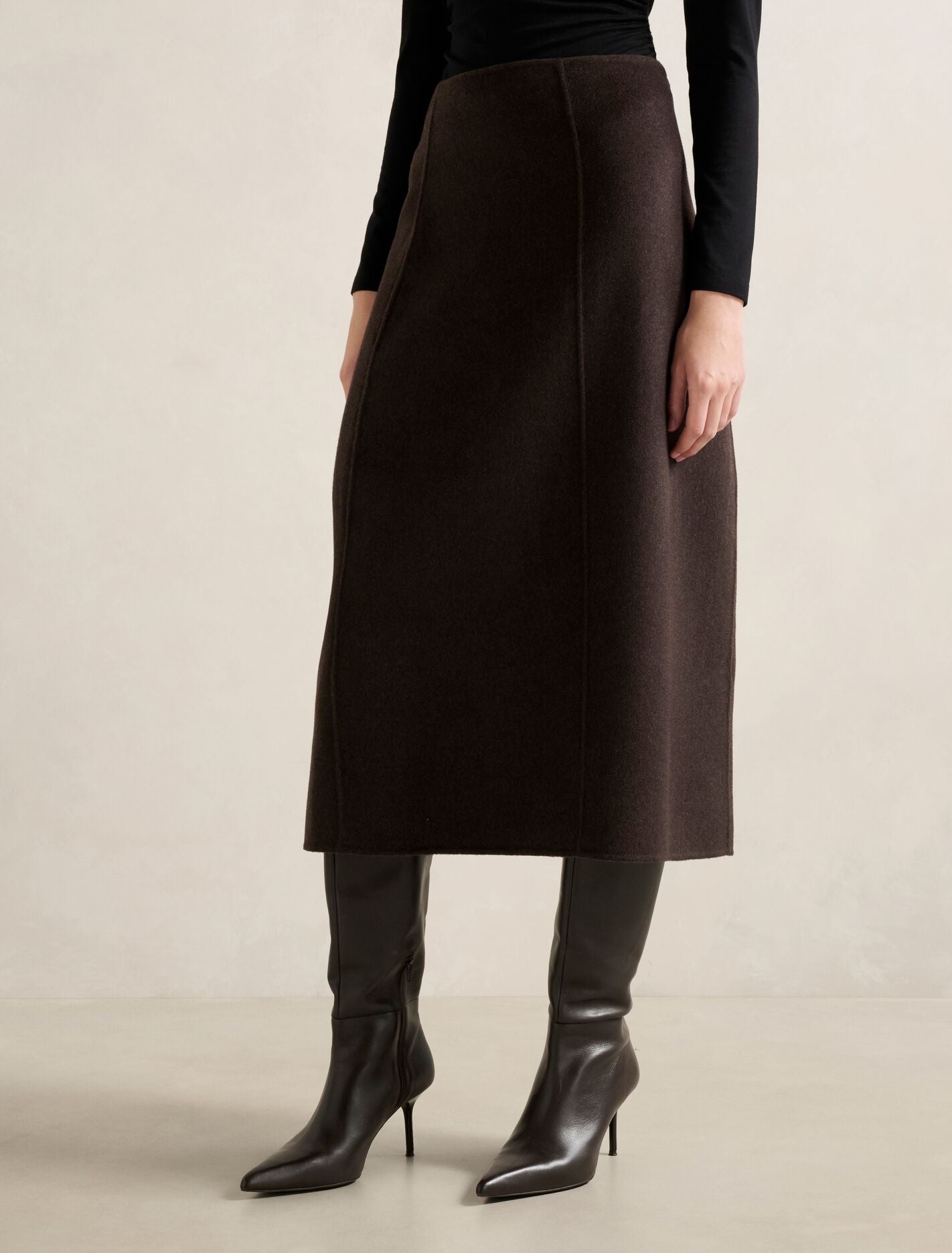 Amara Felled Midi Skirt Forever New