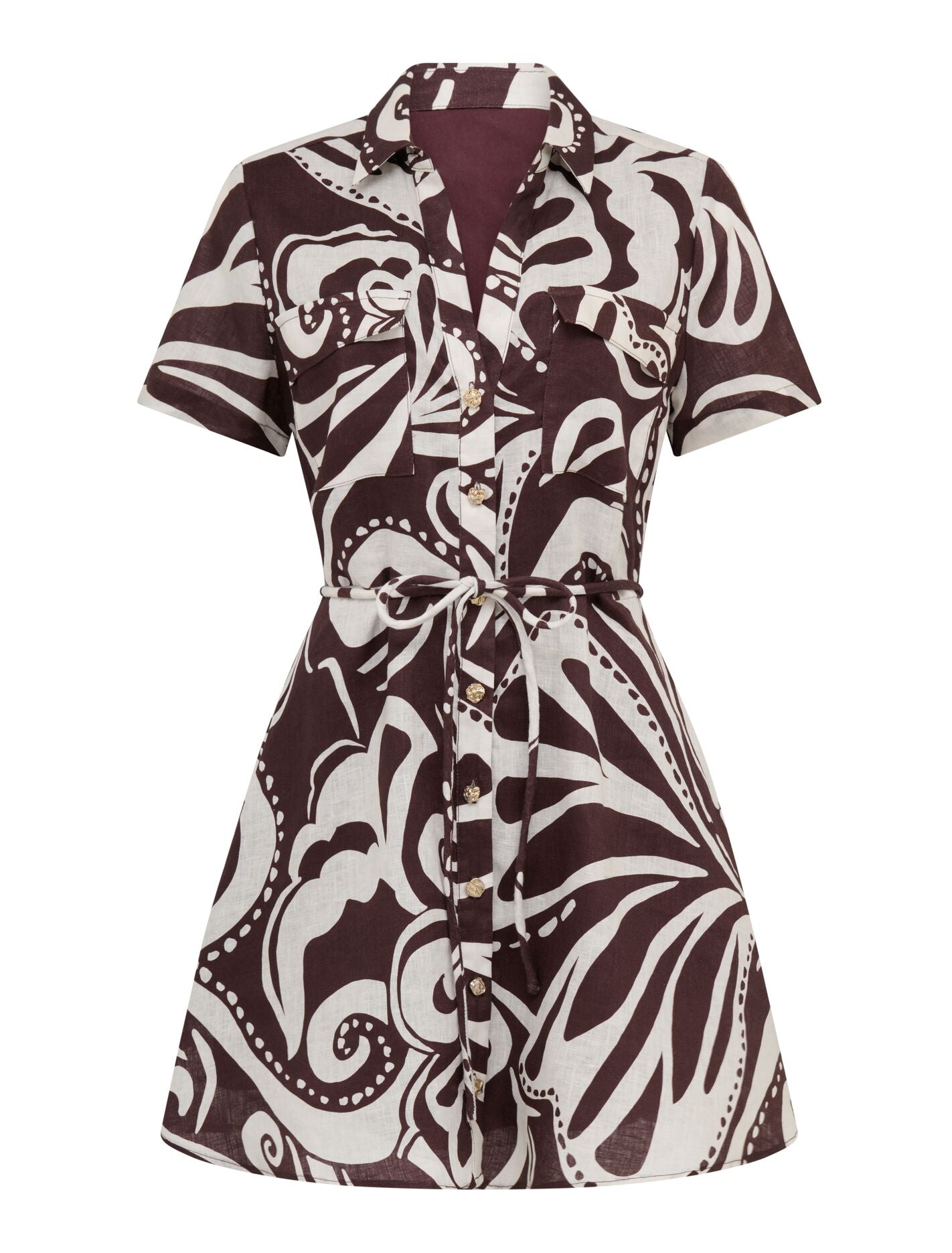 Grace Linen Shirt Mini Dress Forever New