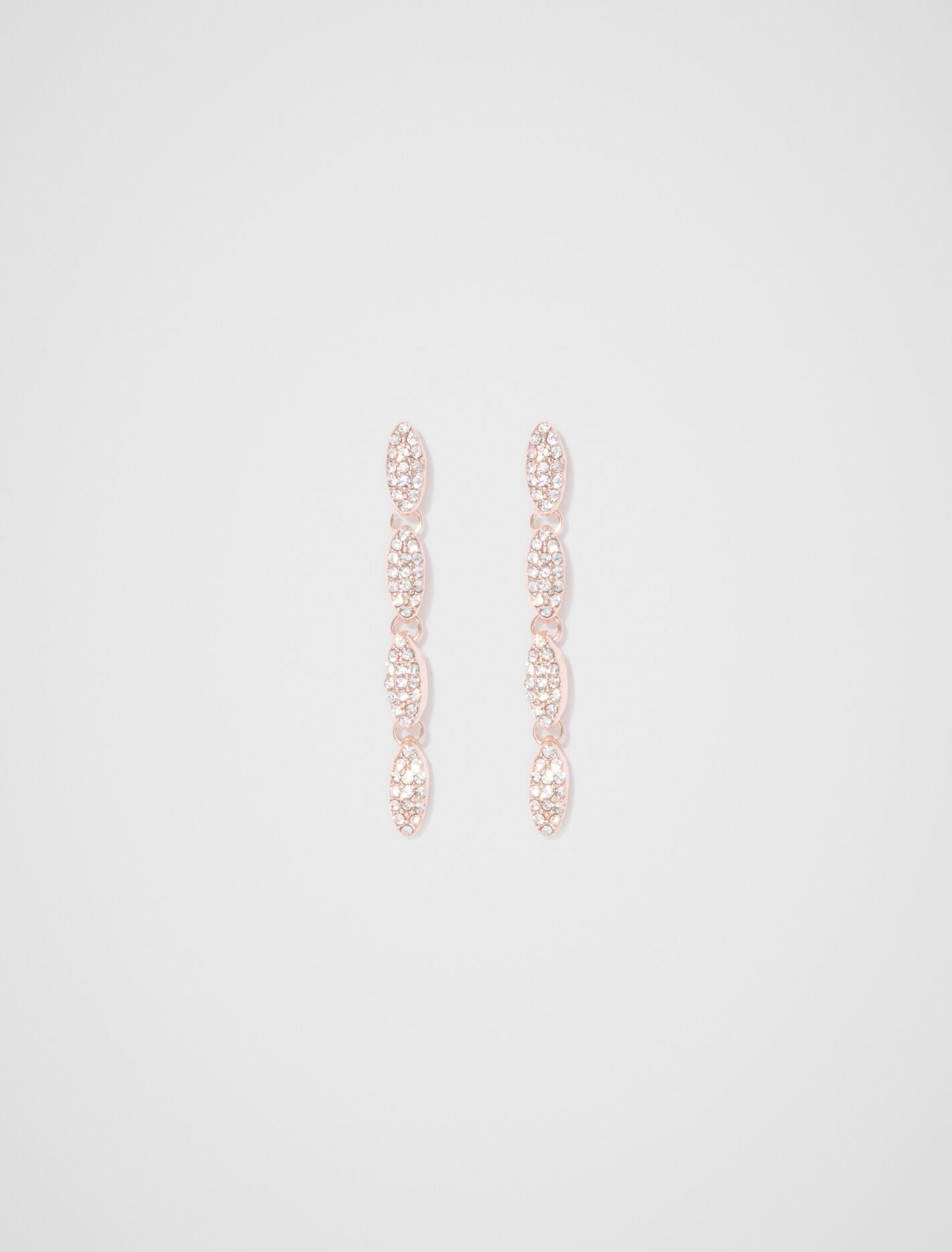 Polly Pave Drop Earrings 0 Rose Gold Crystal Forever New