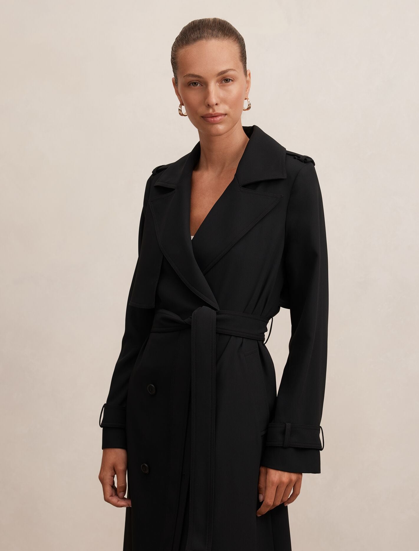 Cameron Soft Trench Coat Black | Forever New