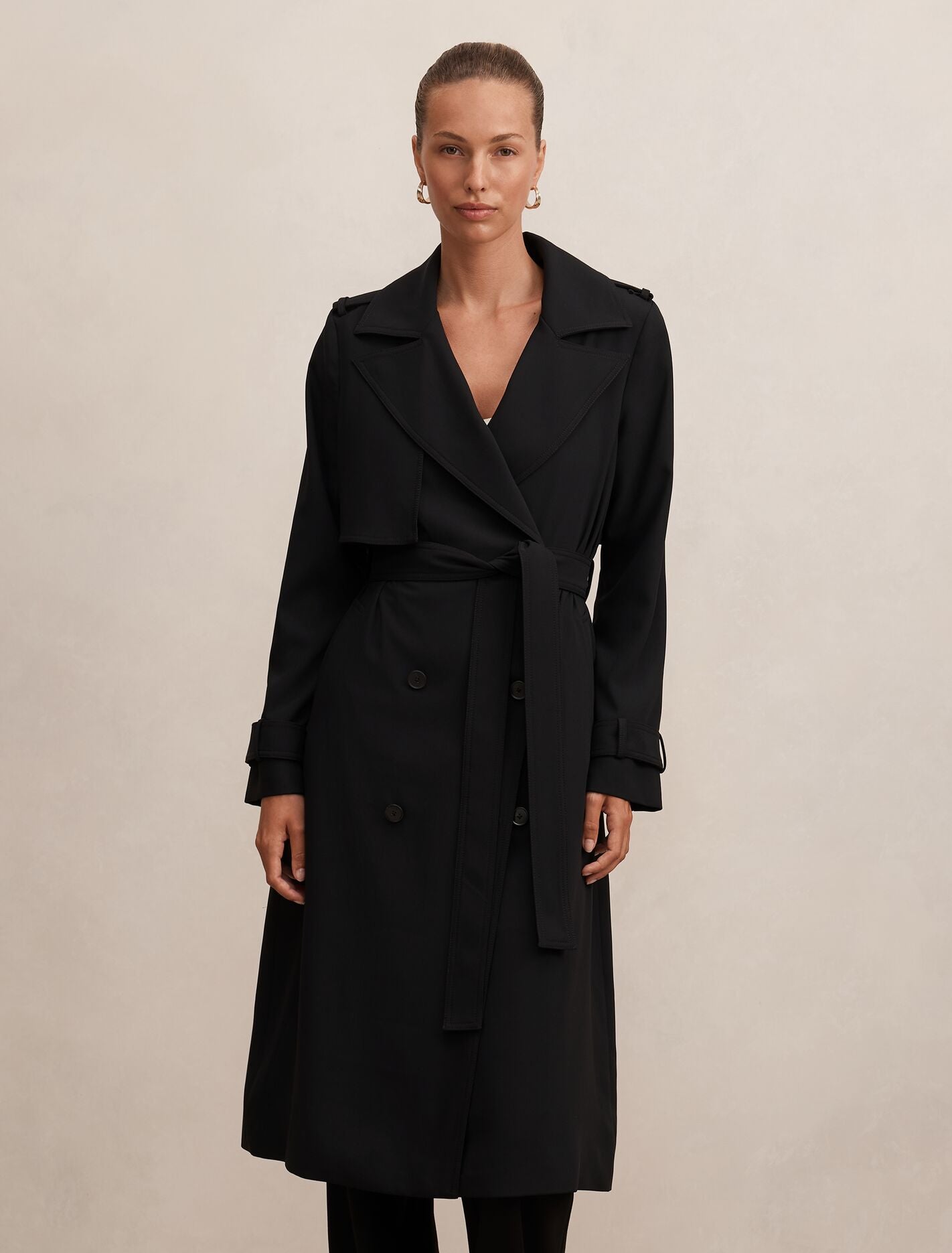 Cameron Soft Trench Coat Black Forever New