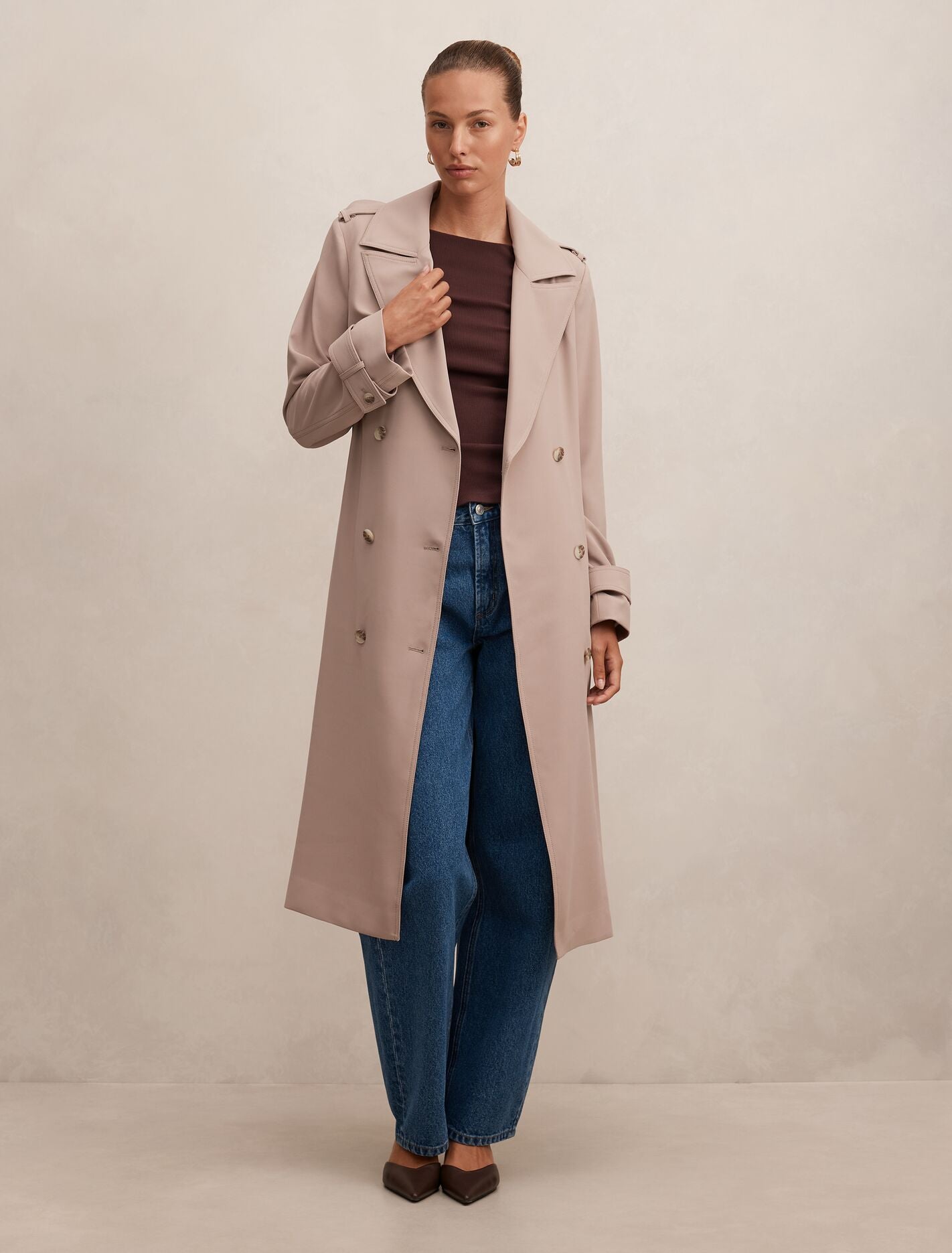 Cameron Soft Trench Coat Mocha | Forever New