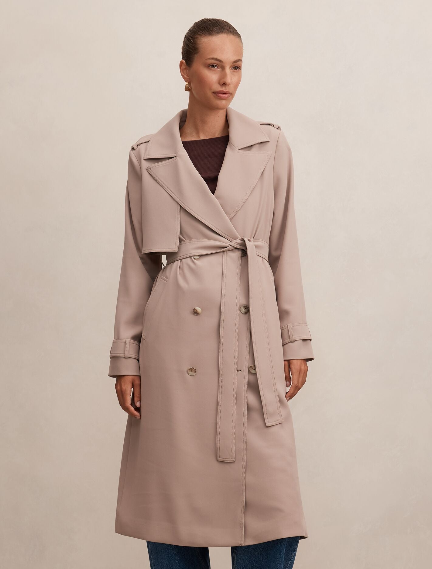 Cameron Soft Trench Coat Mocha Forever New