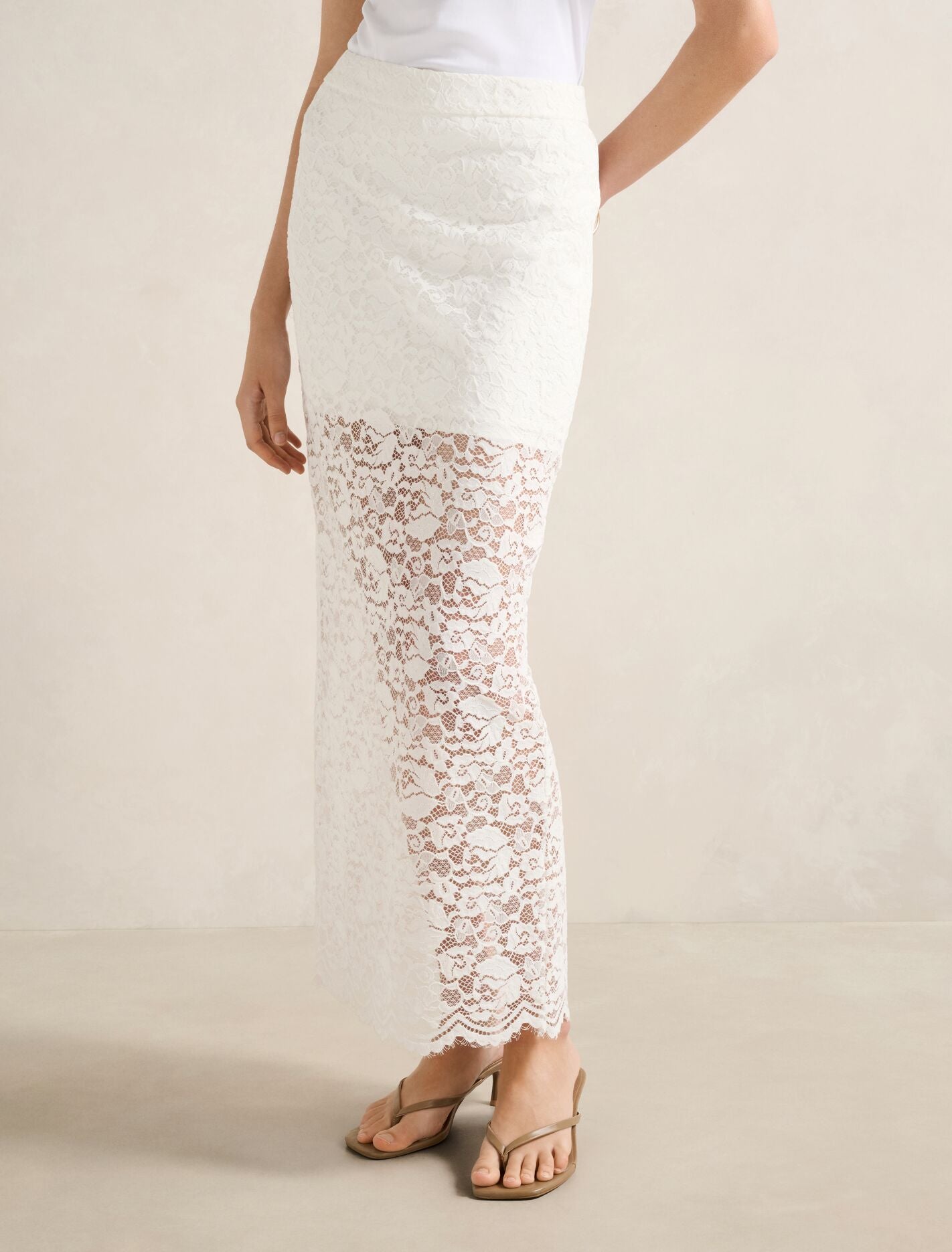 Lilly Lace Column Skirt Forever New