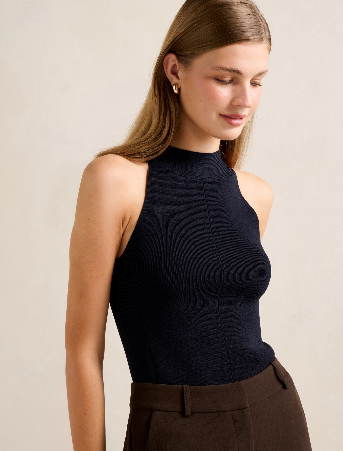 Gemma Wide Trim Knit Tank Top Forever New