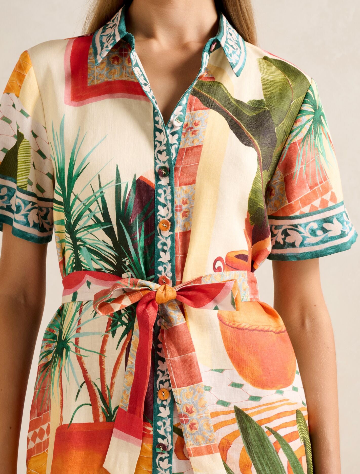 Sabine Printed Shirt Mini Dress Casablanca | Forever New