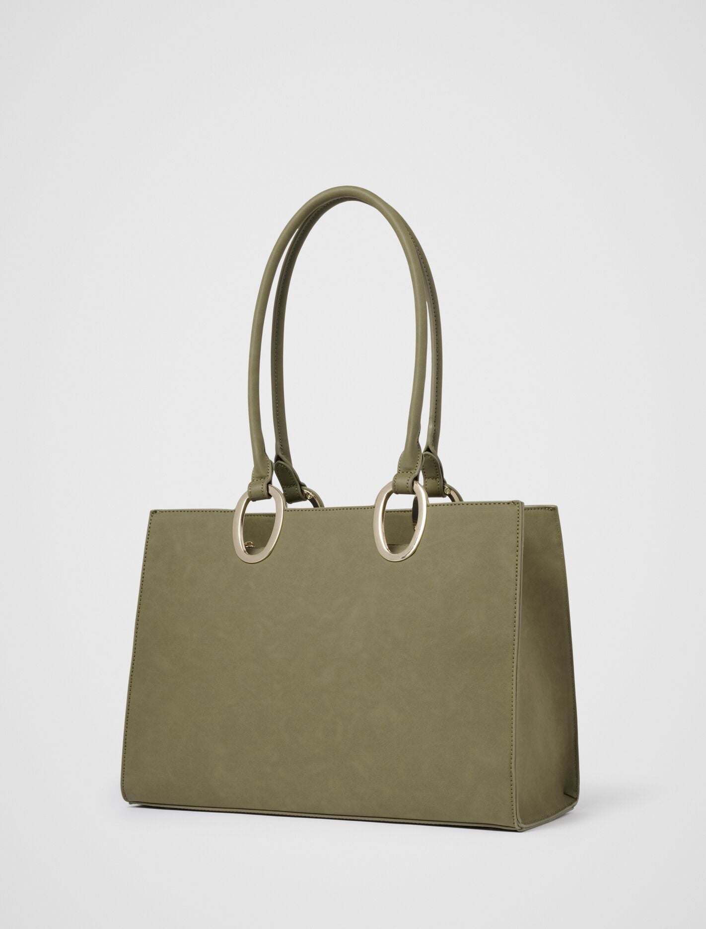 Sammi Oval Hardware Shoulder Tote Bag Olive | Forever New
