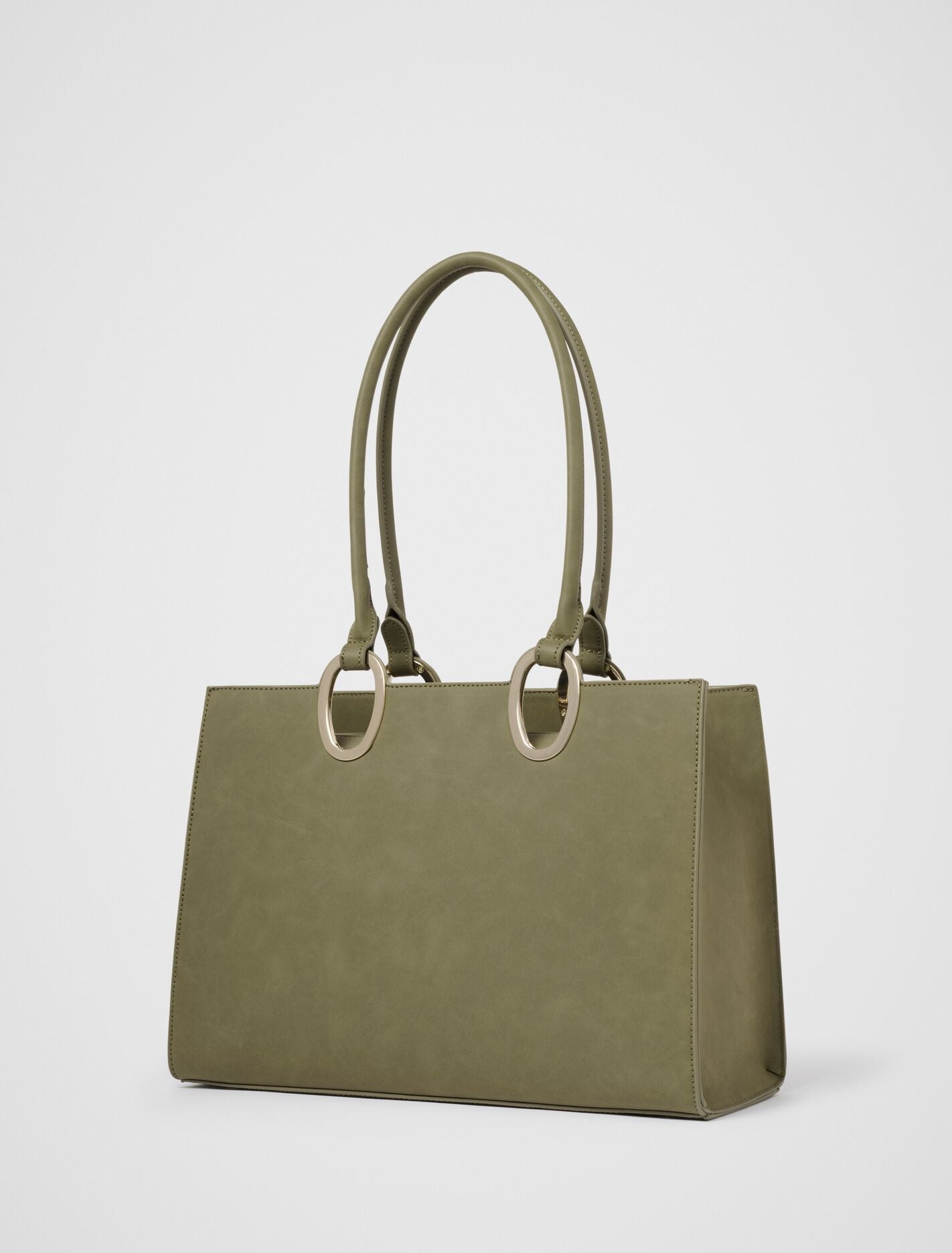 Sammi Oval Hardware Shoulder Tote Bag Olive | Forever New