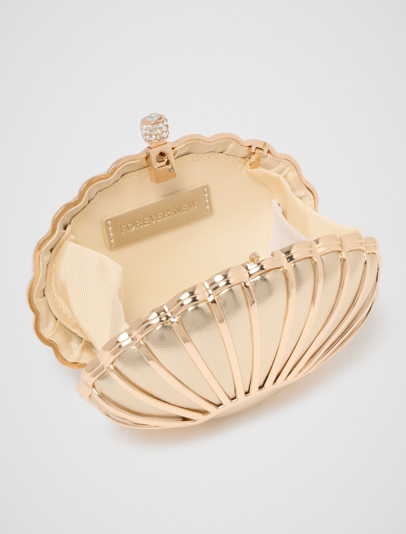 Lizzie Shell Hardcase Clutch Forever New