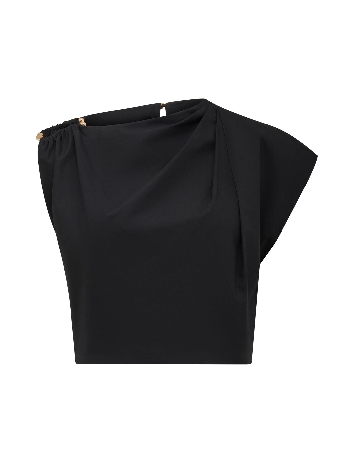 Dottie Draped Hardware Top Black Co-Ord | Forever New