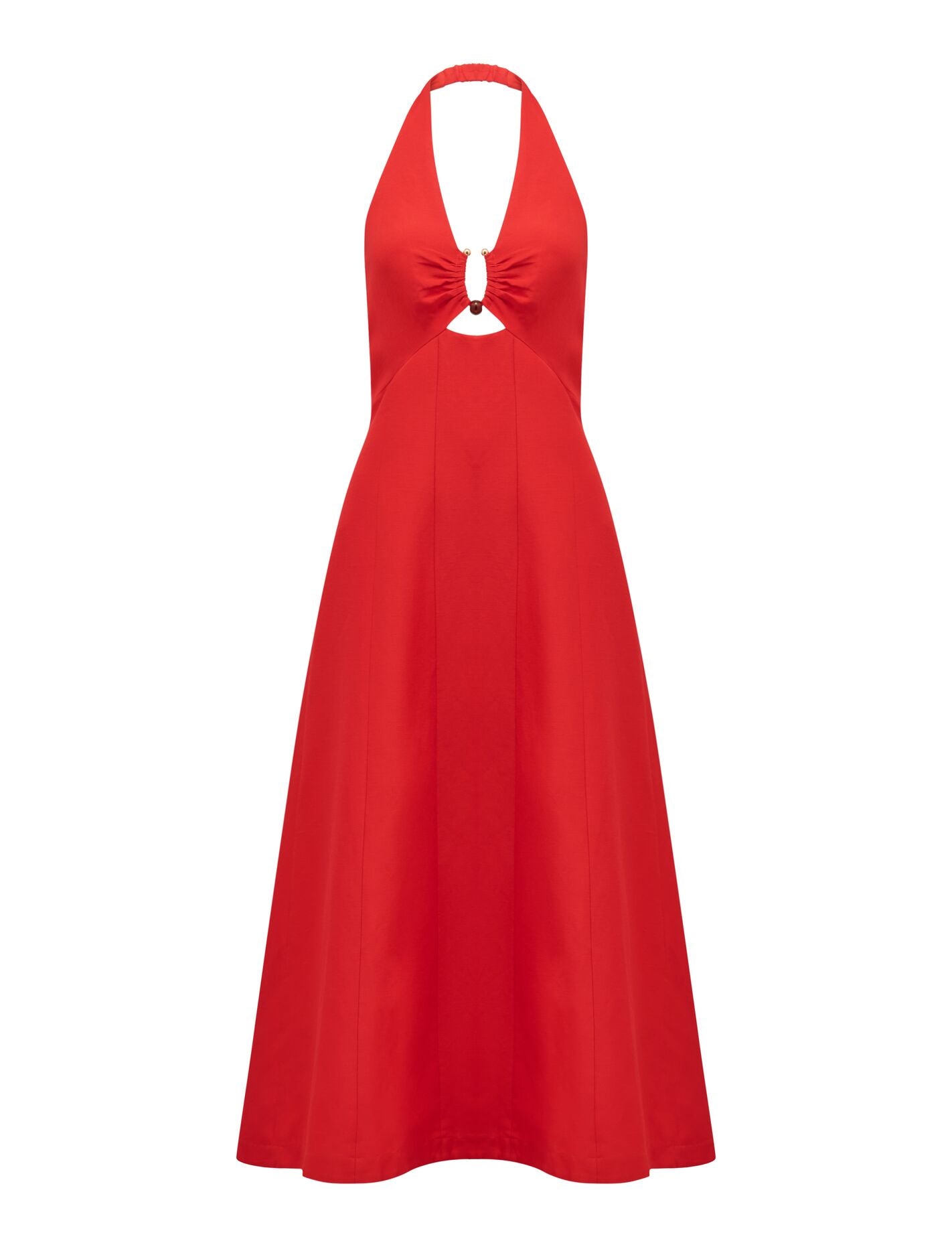 Angie Petite Hardware Linen Midi Dress