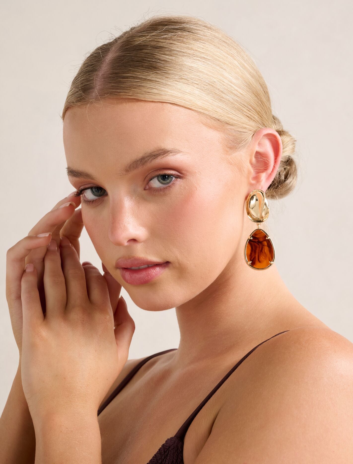 Signature Kia Stone Drop Earrings 0 Tort Gold Forever New