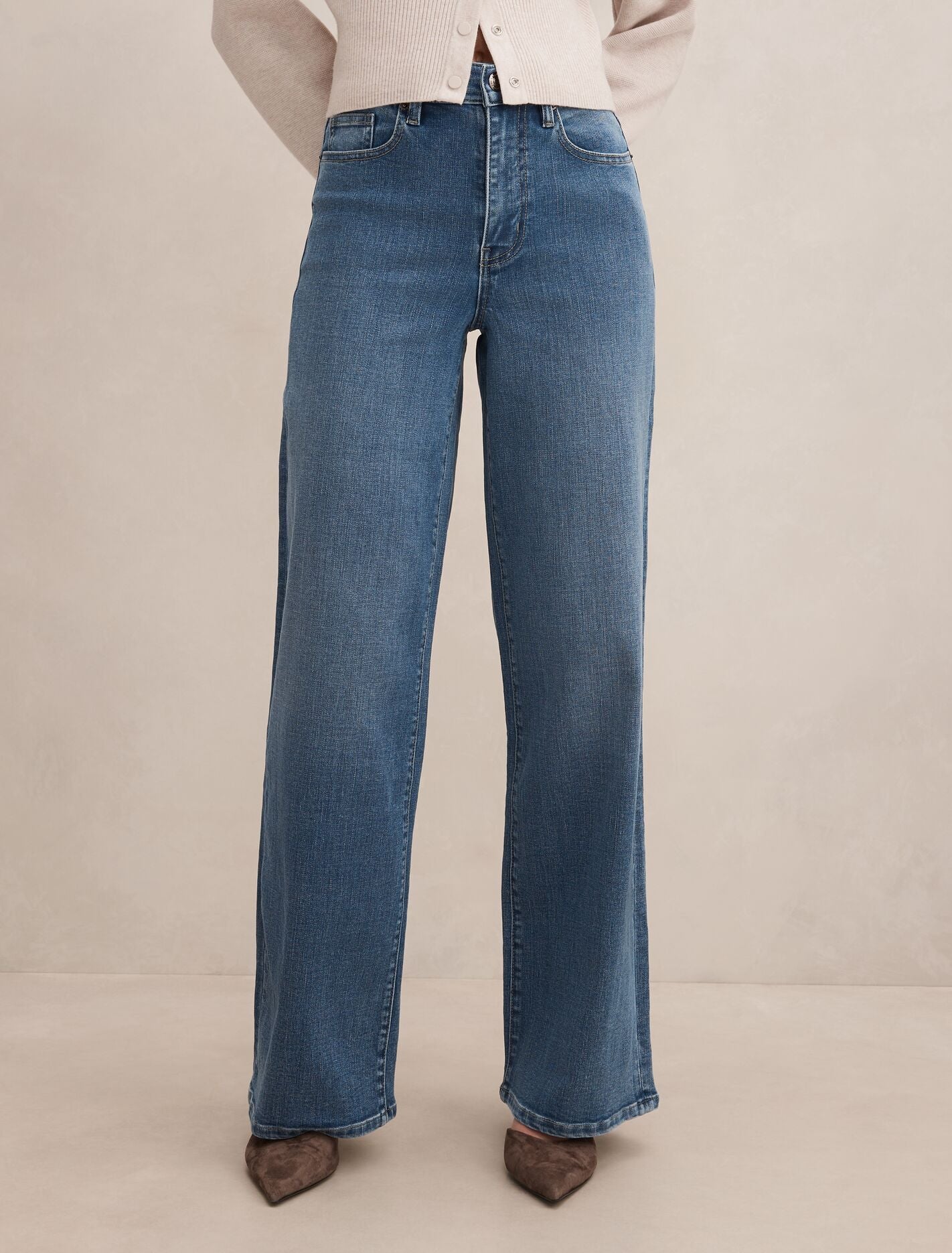 Yasmin Wide Leg Jeans Mid Wash Forever New