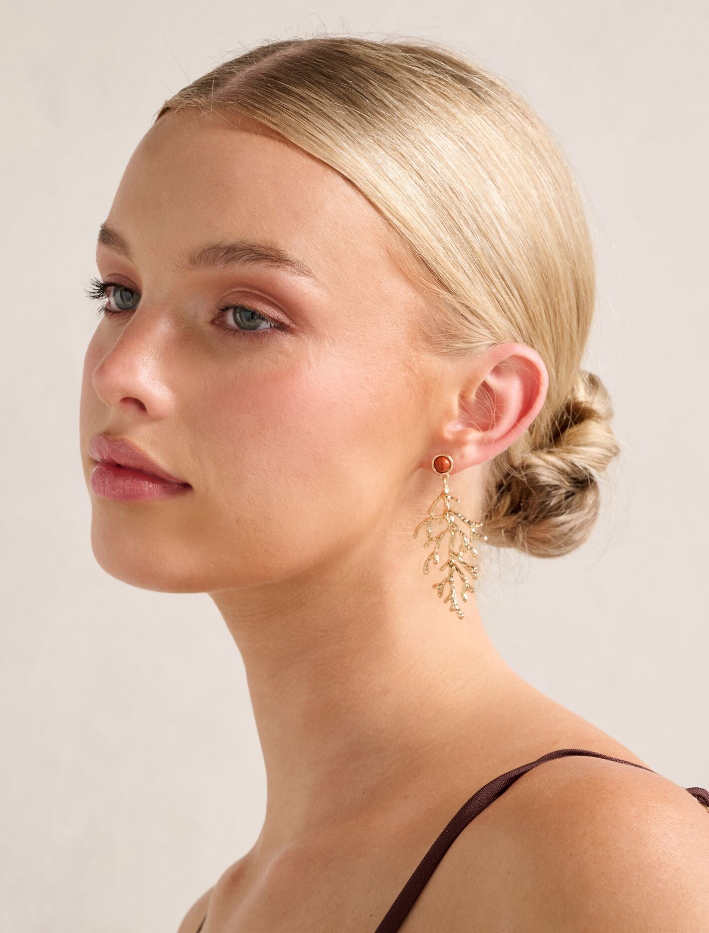Signature Victoria Coral Drop Earrings 0 Gold Forever New