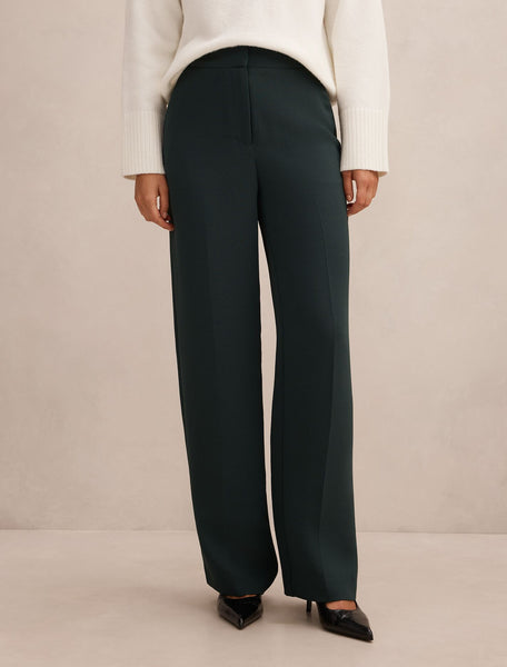 Dani Straight Leg Pants Dark Green | Forever New