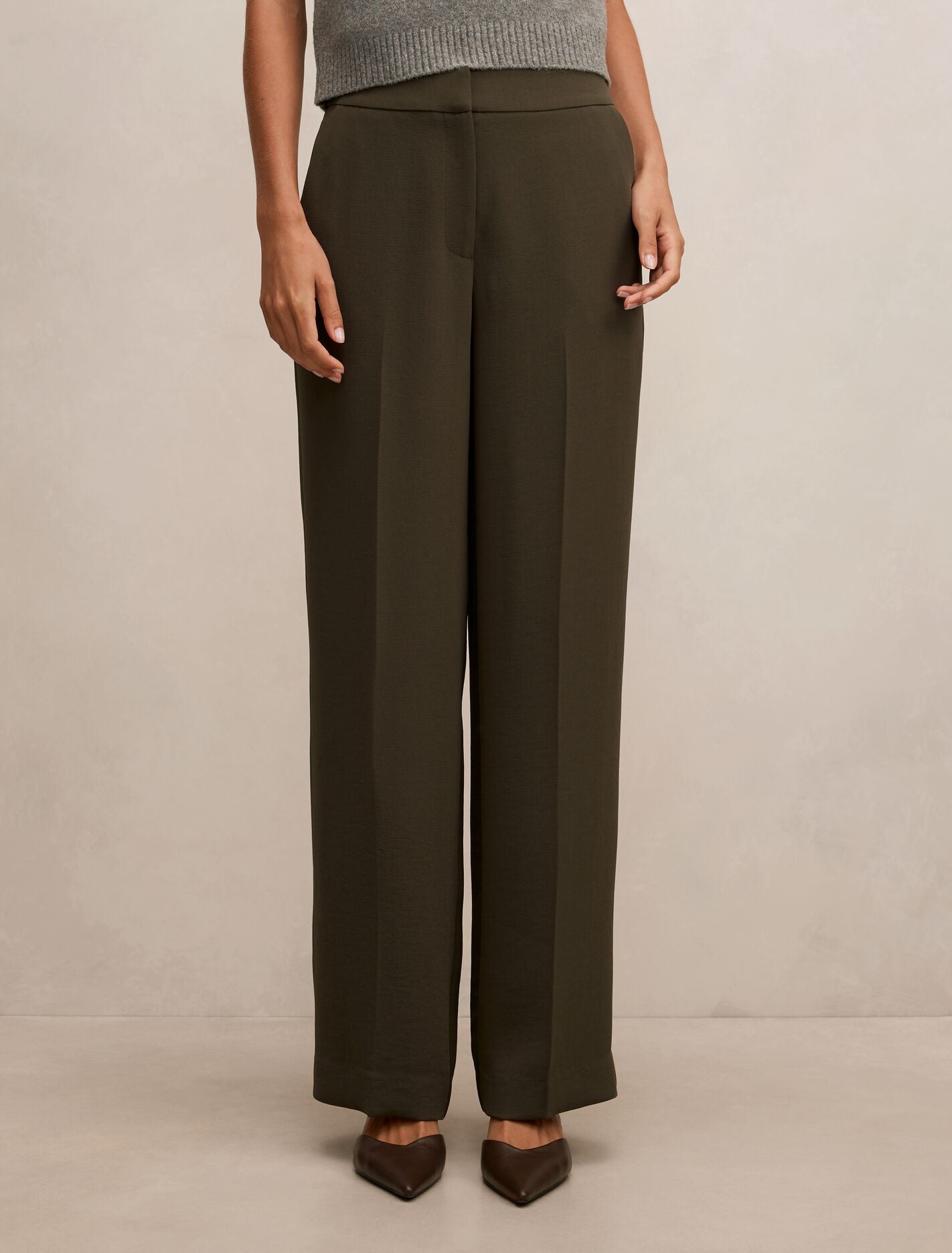 Dani Straight Leg Pants Olive Forever New