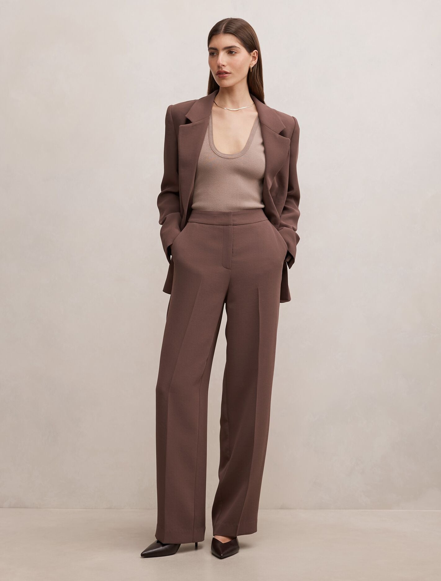 Dani Straight Leg Pants Choc Martini Suit | Forever New