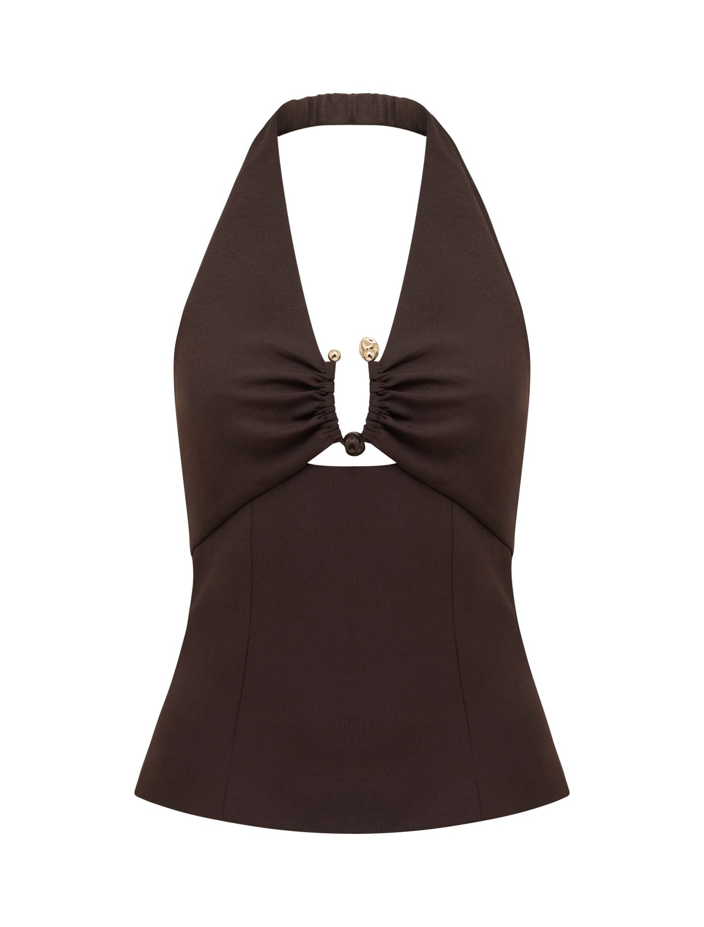 Harley Hardware Halter Top Dark Chocolate Set | Forever New