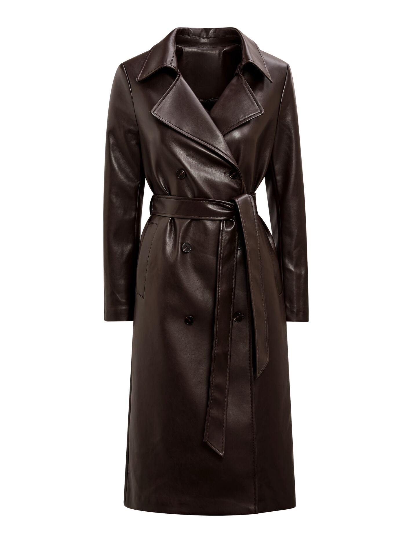 Sabina Pu Trench Coat Dark Chocolate | Forever New