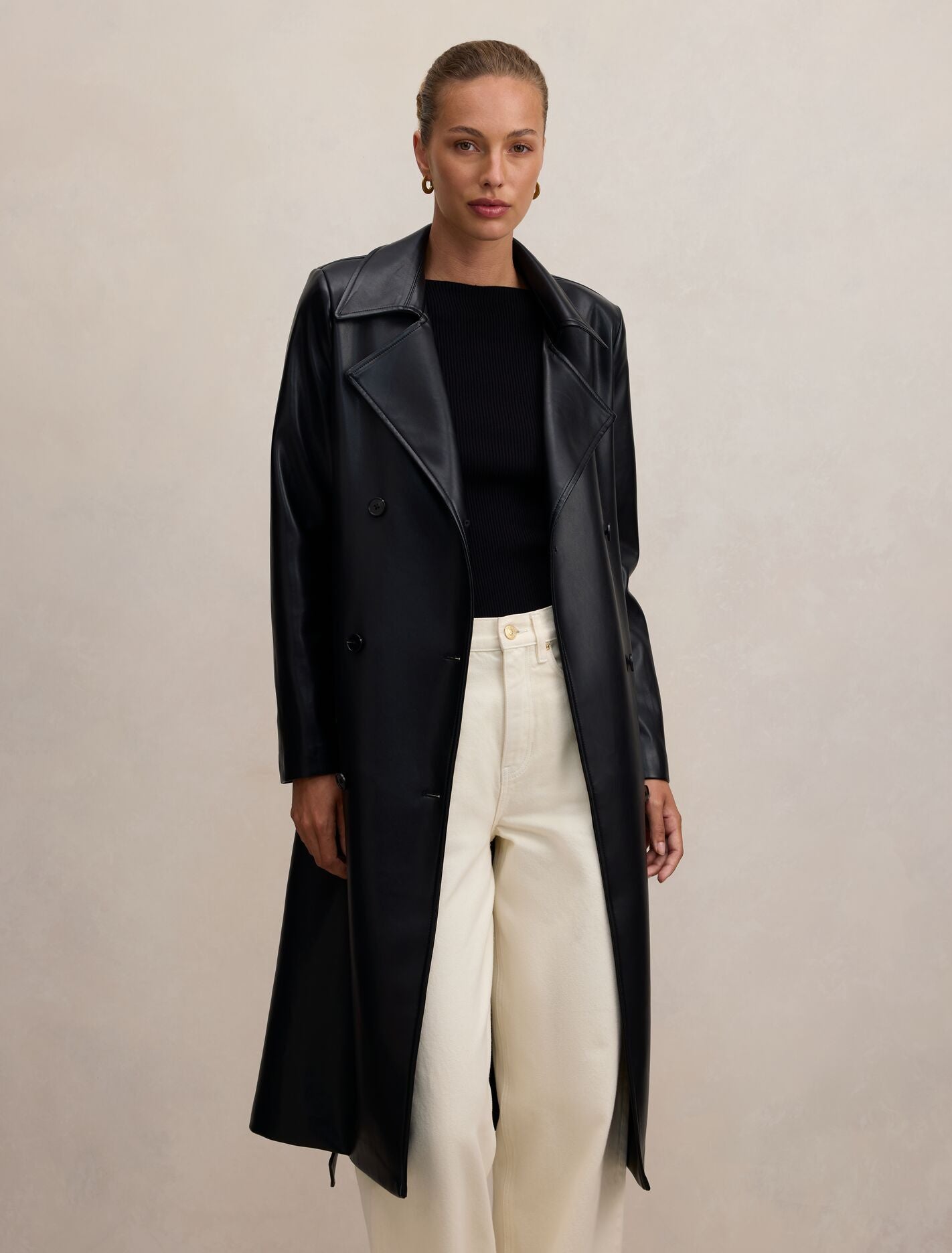 Sabina Pu Trench Coat Black | Forever New