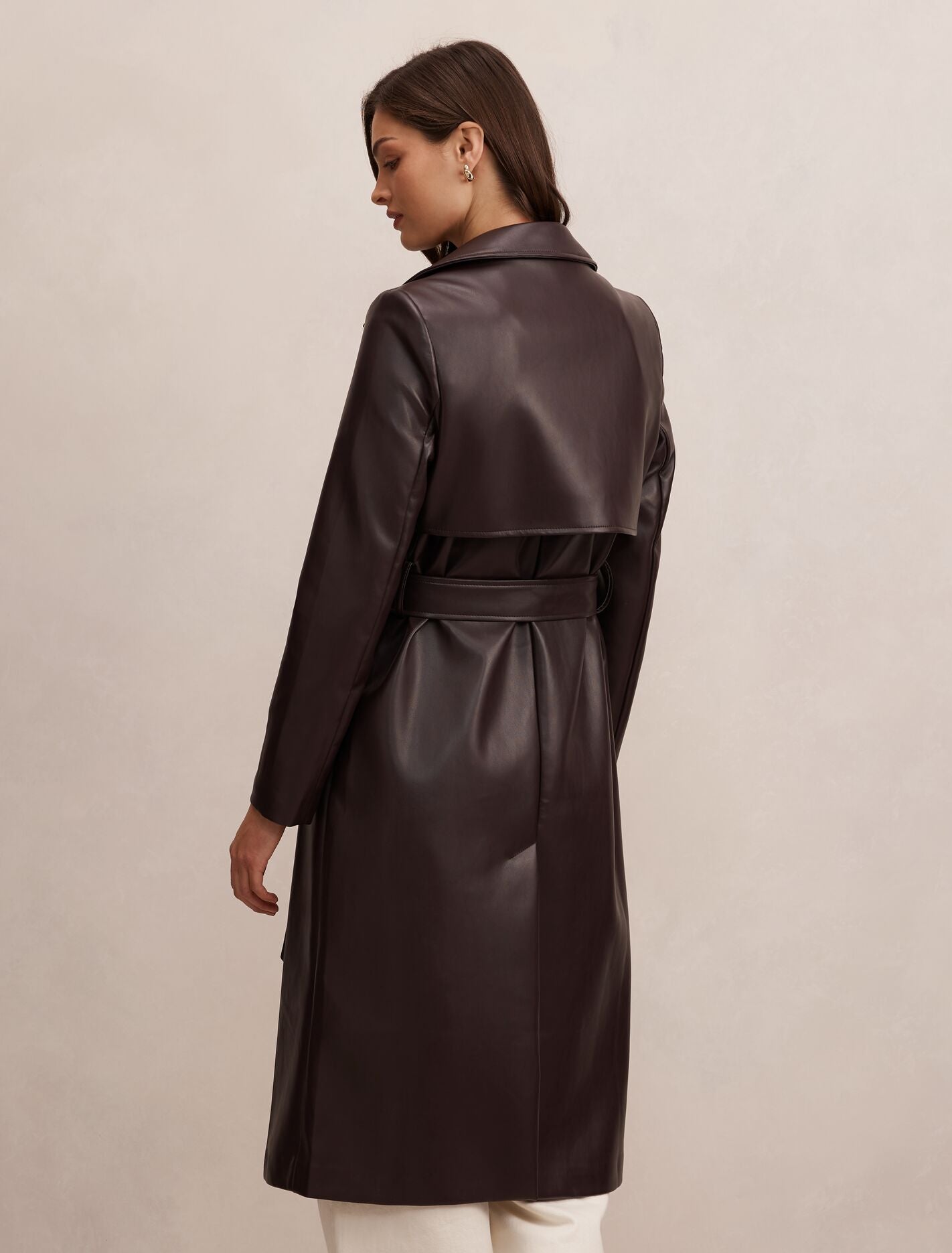 Sabina Pu Trench Coat Deep Berry | Forever New