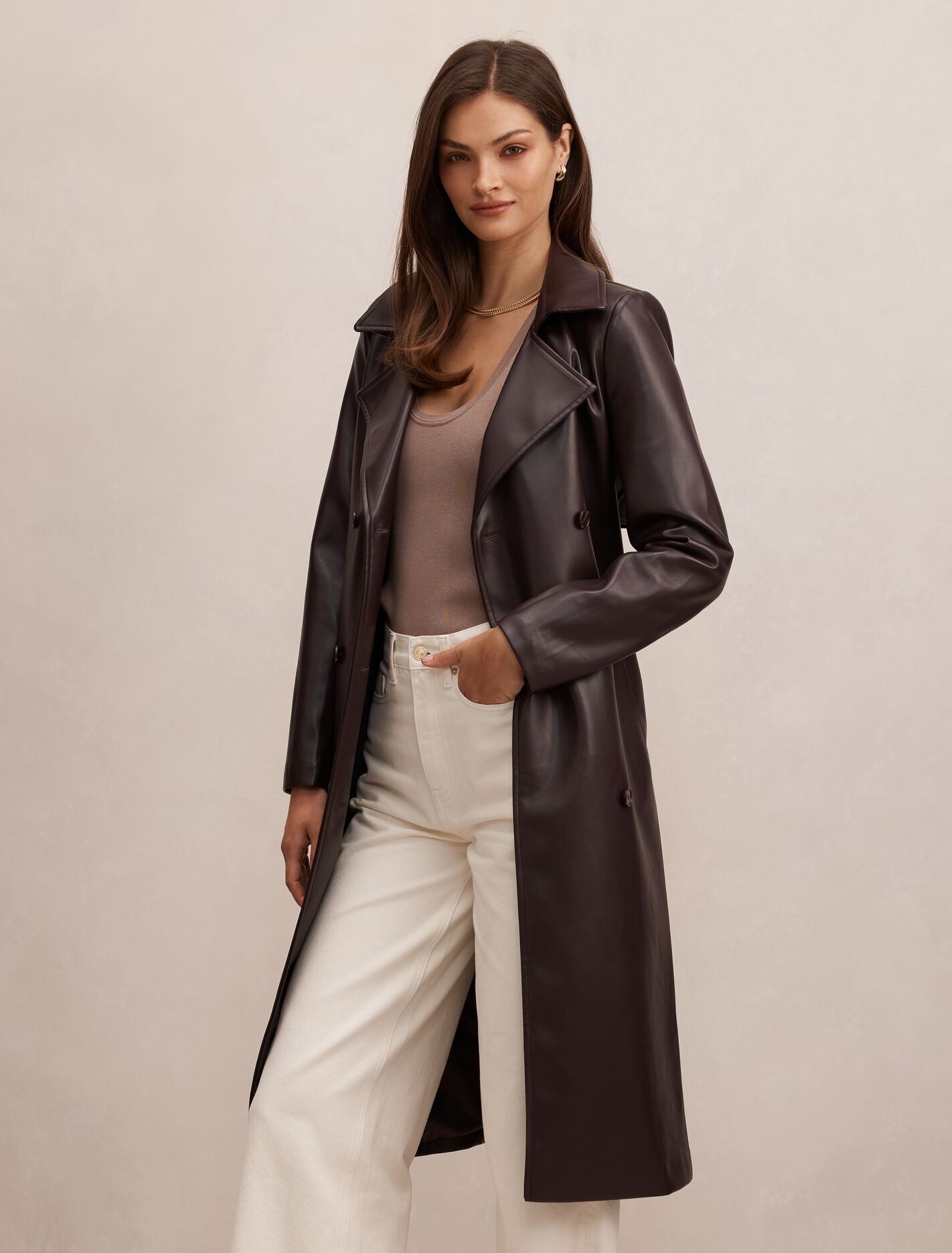 Sabina Pu Trench Coat Deep Berry | Forever New