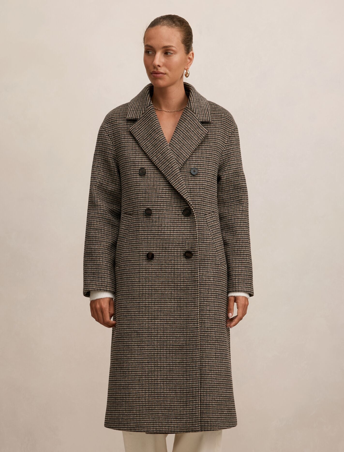 Blair Check Coat Winter Brown Check | Forever New