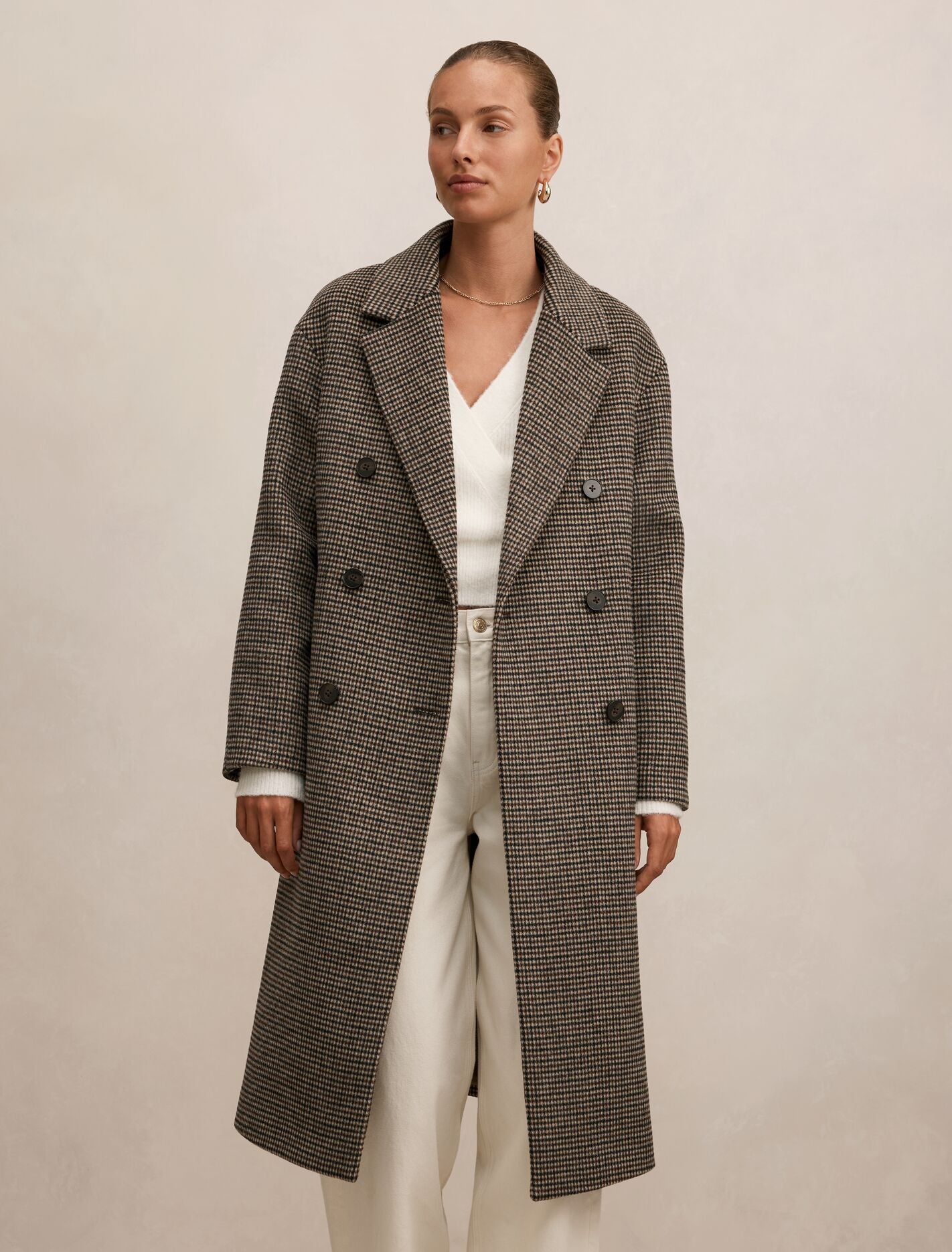 Blair Check Coat Winter Brown Check | Forever New