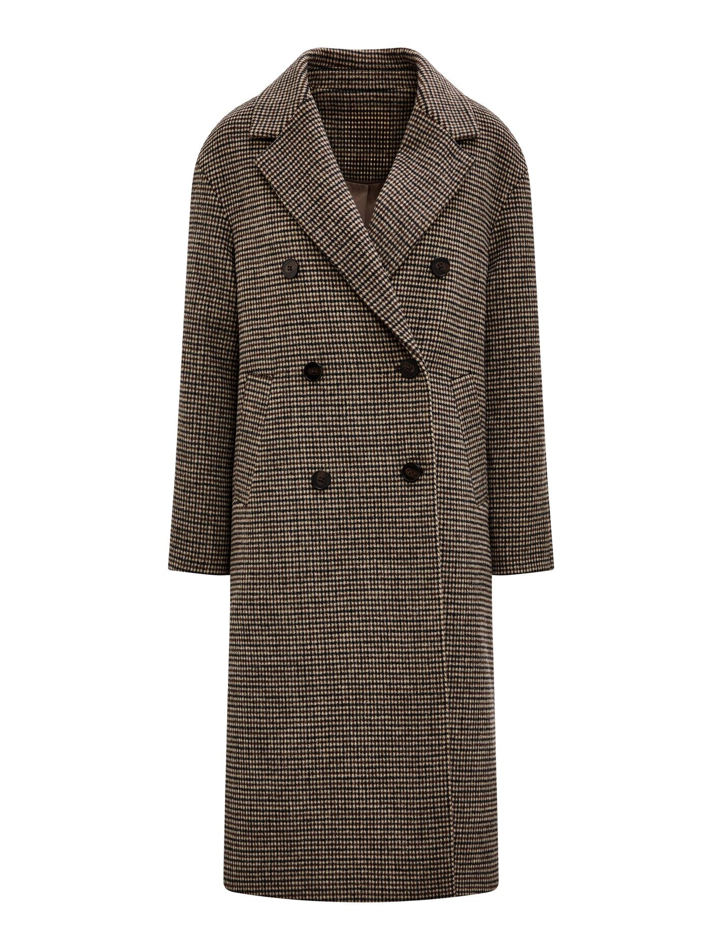 Blair Check Coat Winter Brown Check | Forever New