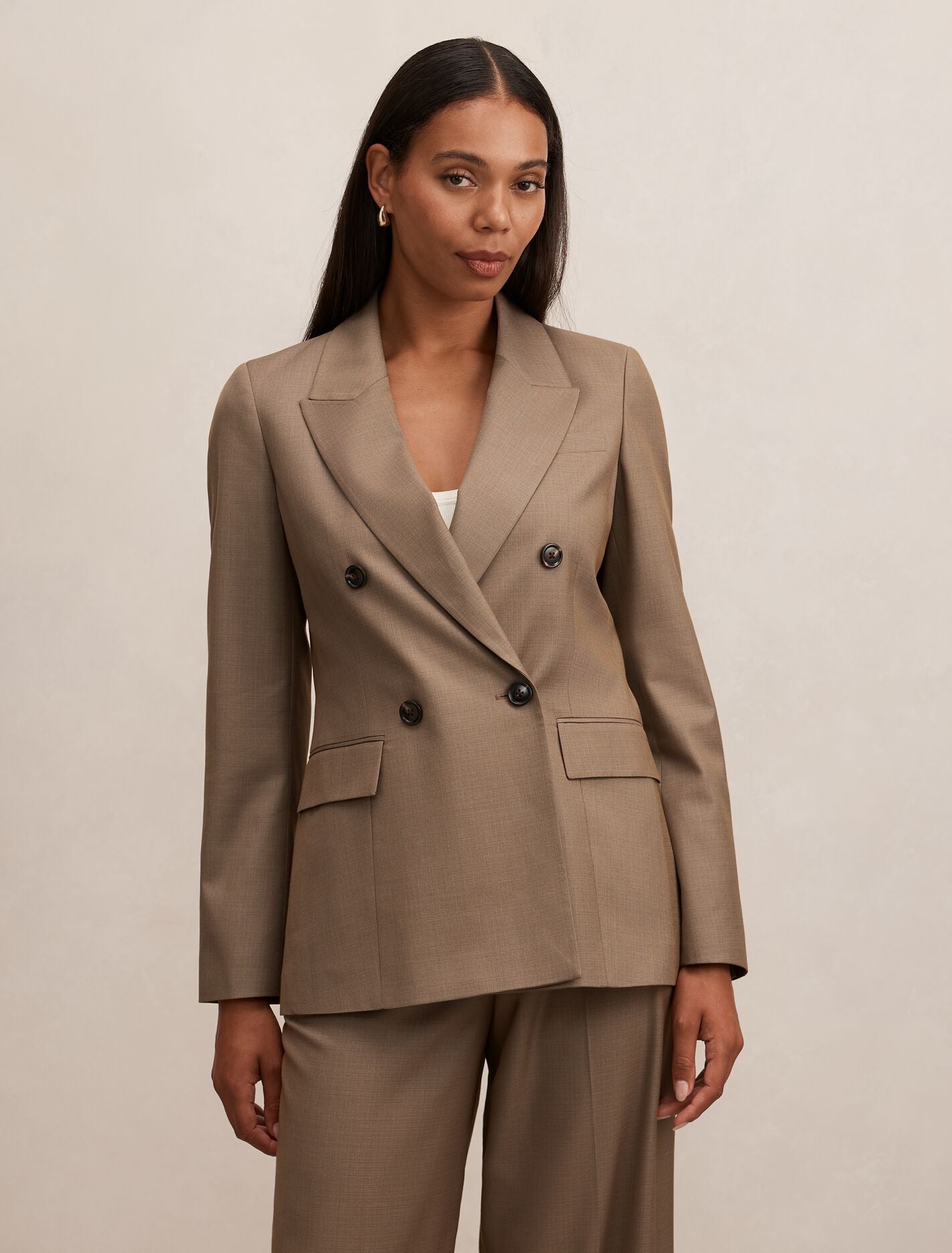Harper Double Breasted Blazer Hazel Suit Forever New