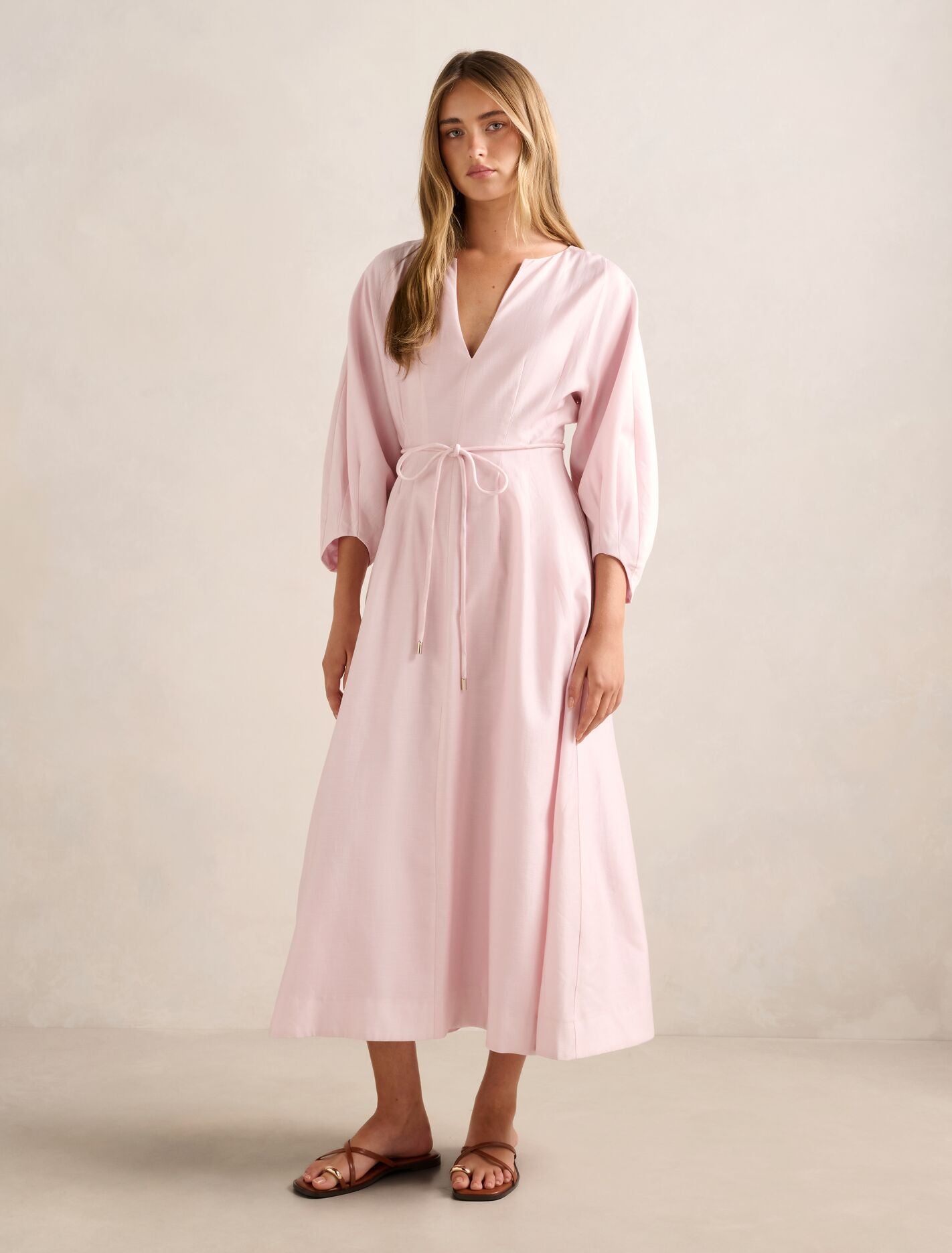 Scarlett Cocoon Sleeve Midi Dress Mauve Chalk Forever New